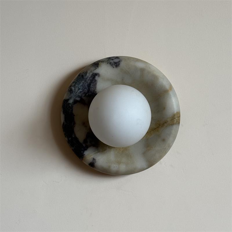 Alsorarae Modern Minimalist Beige Glass Marble Sconce Wall Lamp - Letslighting