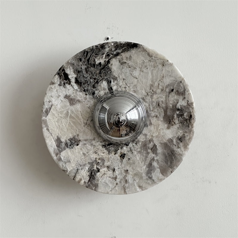 Alba Modern Minimalist Chrome Marble Wall Lamp - Letslighting