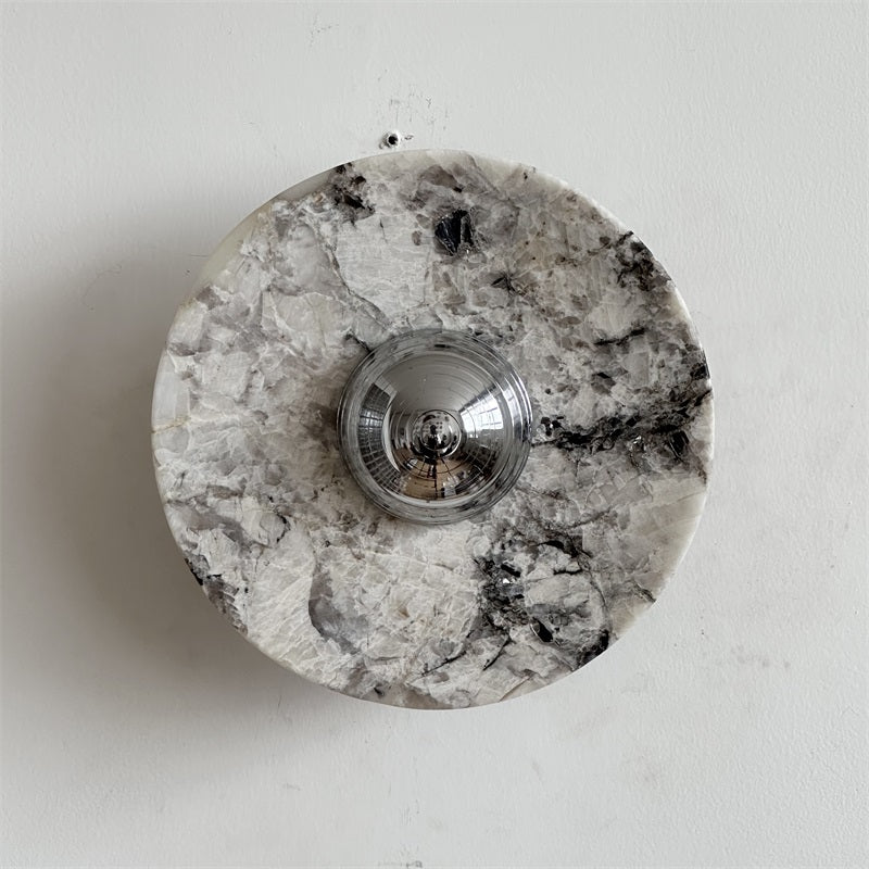 Alba Modern Minimalist Chrome Marble Wall Lamp - Letslighting