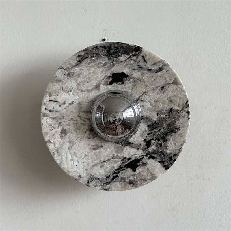 Alba Modern Minimalist Chrome Marble Wall Lamp - Letslighting