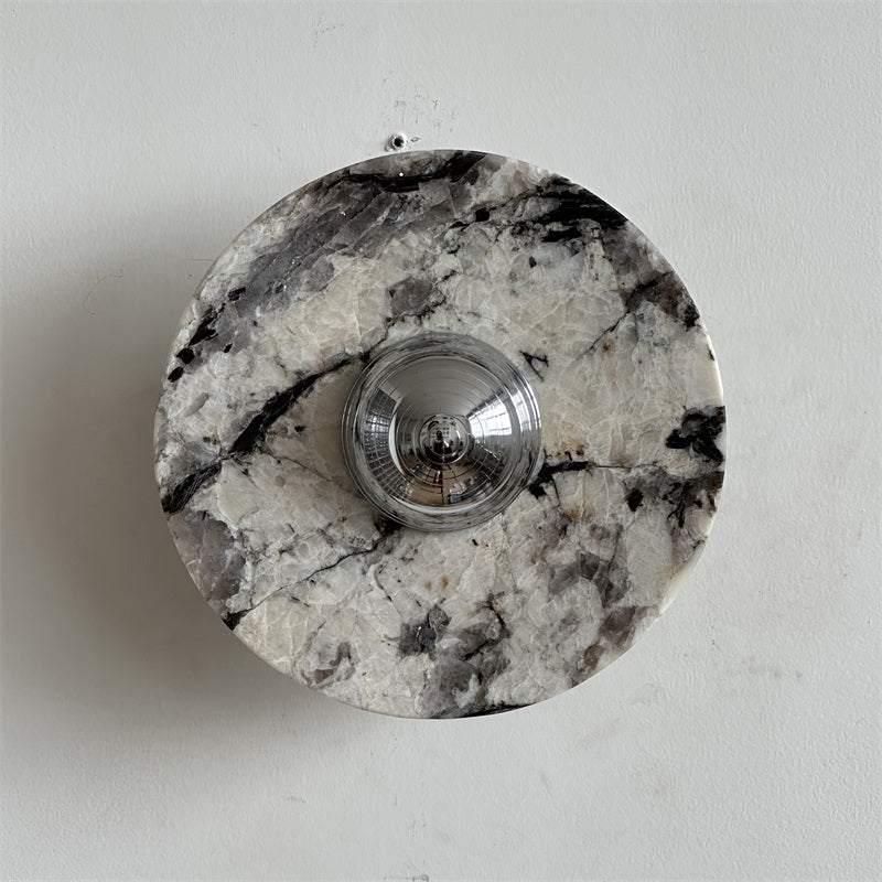 Alba Modern Minimalist Chrome Marble Wall Lamp - Letslighting