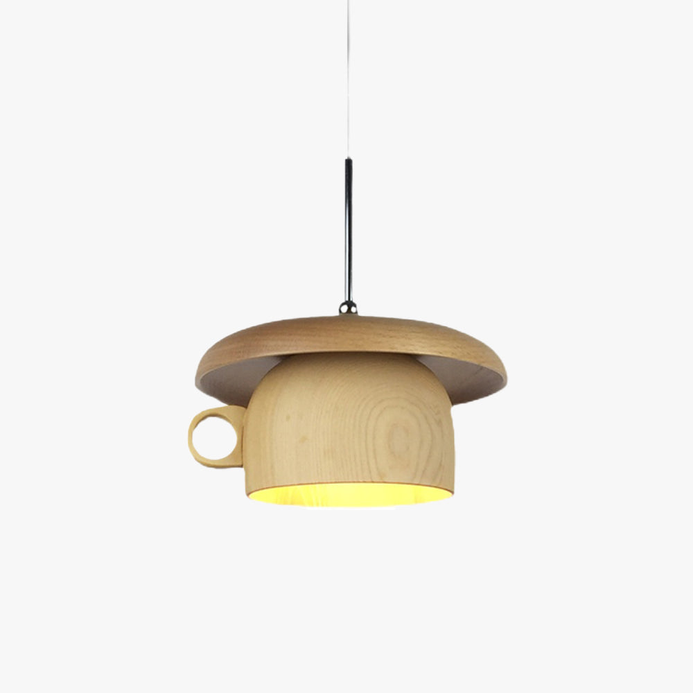 Valentina Vintage Wood Cup Pendant Light Bedroom