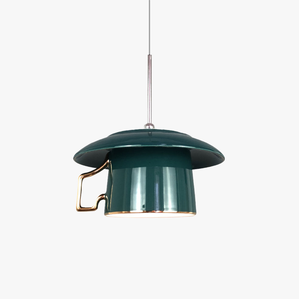 Valentina Square Handle Cup Ceramic LED Pendant Light Living Room