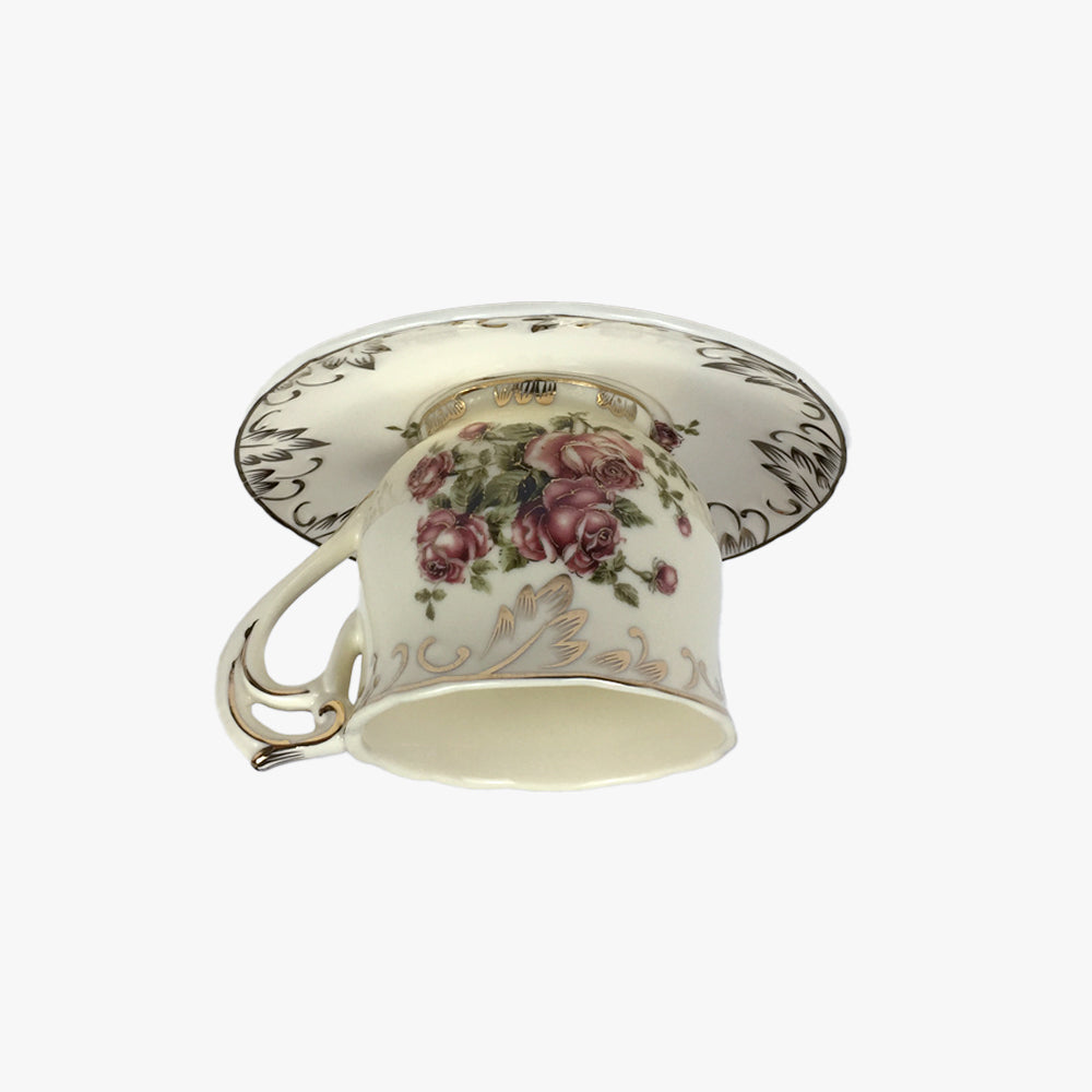 Arisha Retro Rose Ceramic Coffee Cup Flush Mount Ceiling Light Bedroom - Letslighting