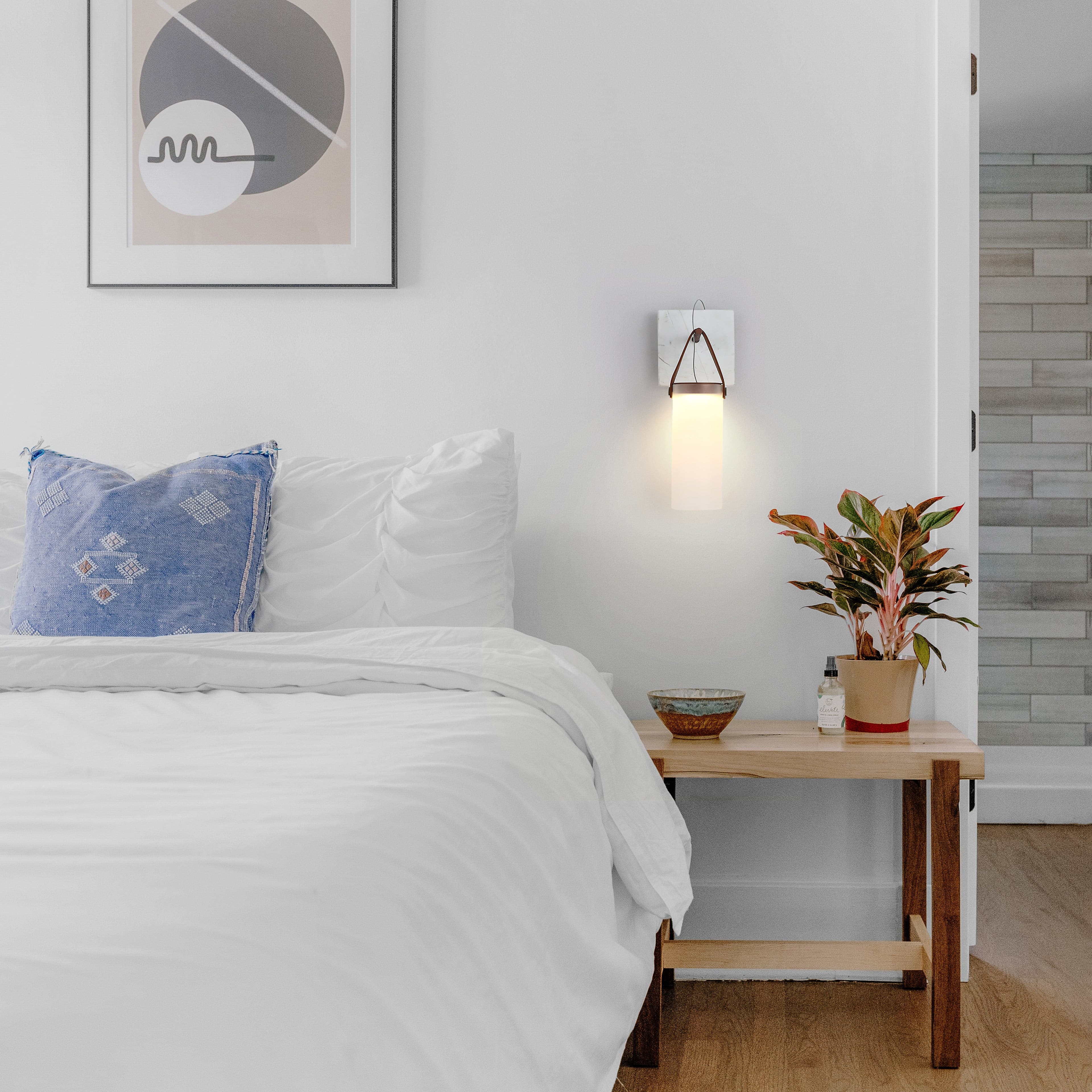 Galerie Wall Lamp Fontana Glass Leather Marble - Letslighting