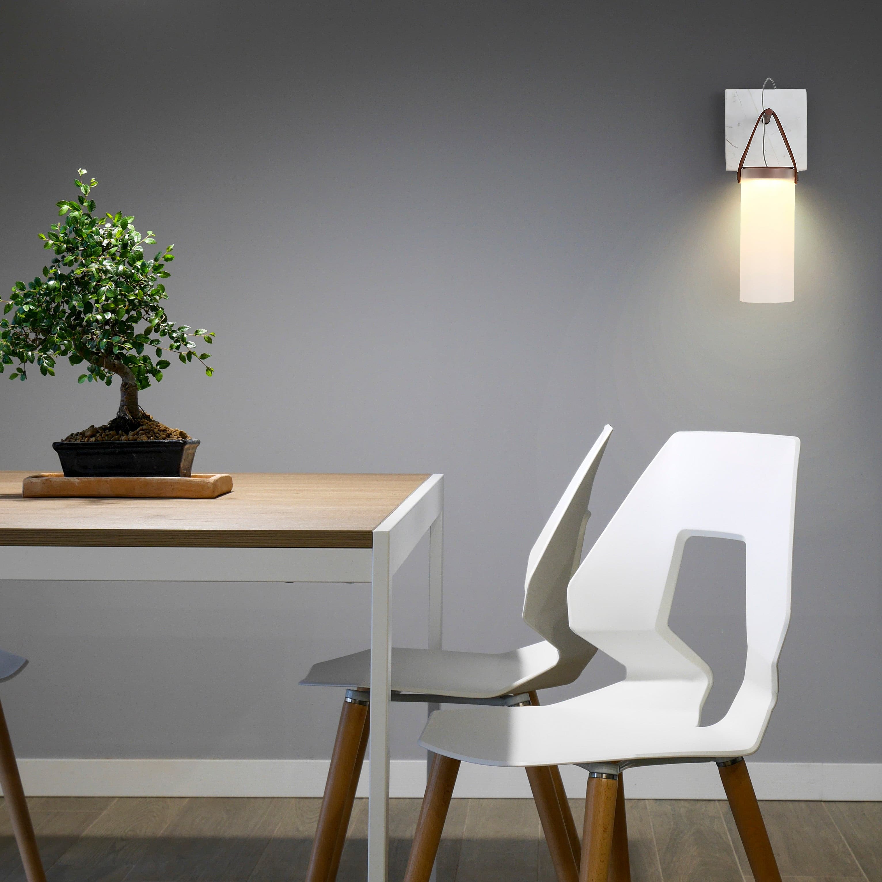 Galerie Wall Lamp Fontana Glass Leather Marble - Letslighting