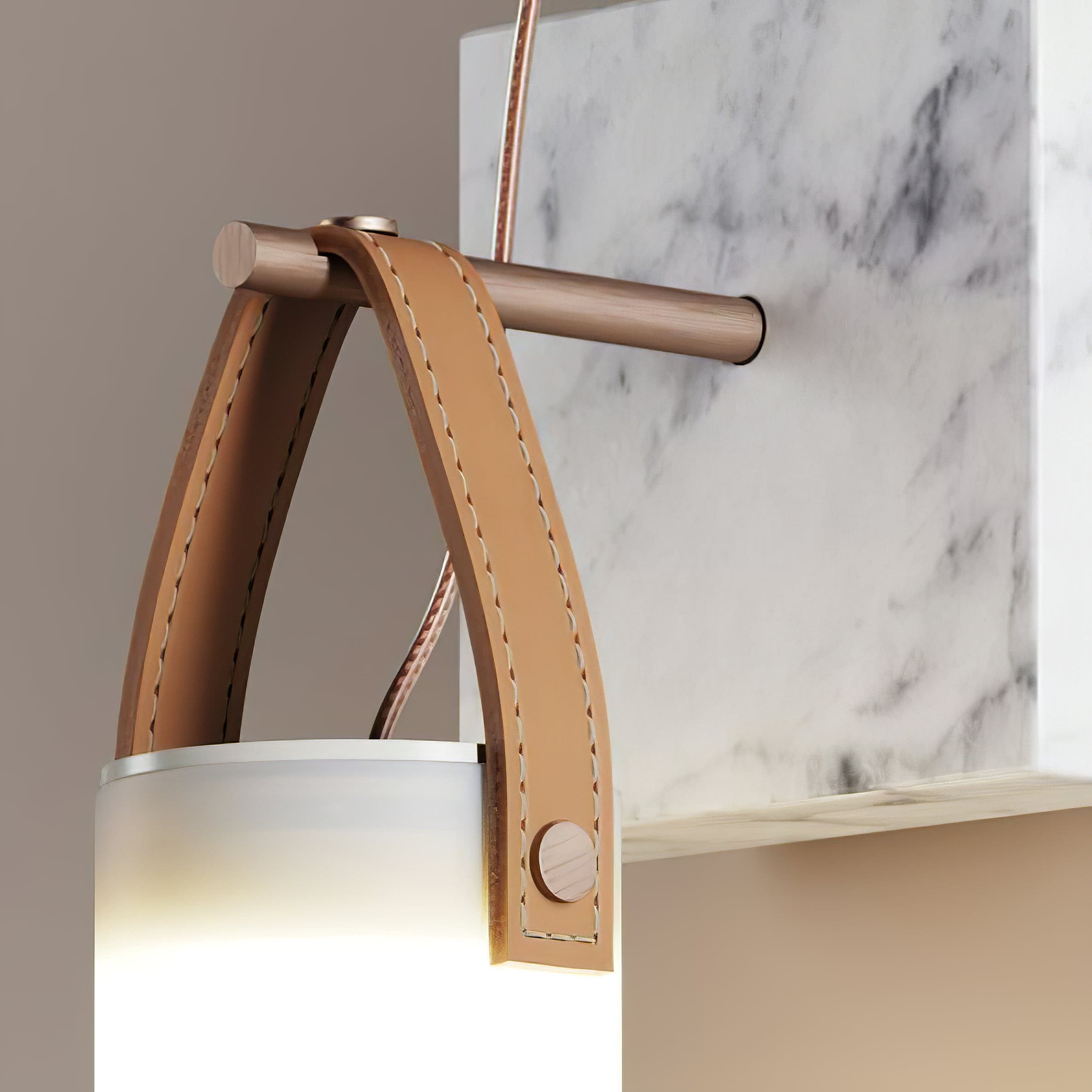 Galerie Wall Lamp Fontana Glass Leather Marble - Letslighting