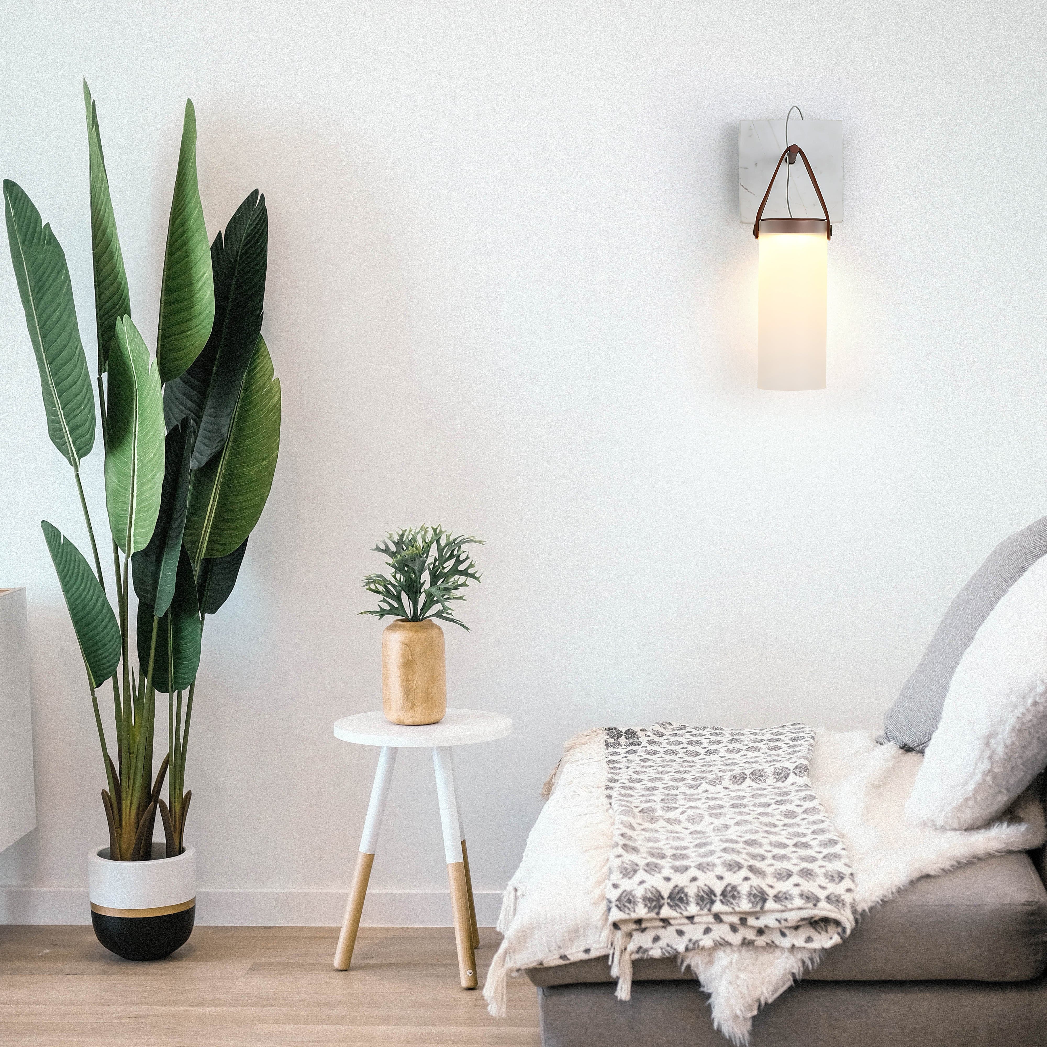 Galerie Wall Lamp Fontana Glass Leather Marble - Letslighting