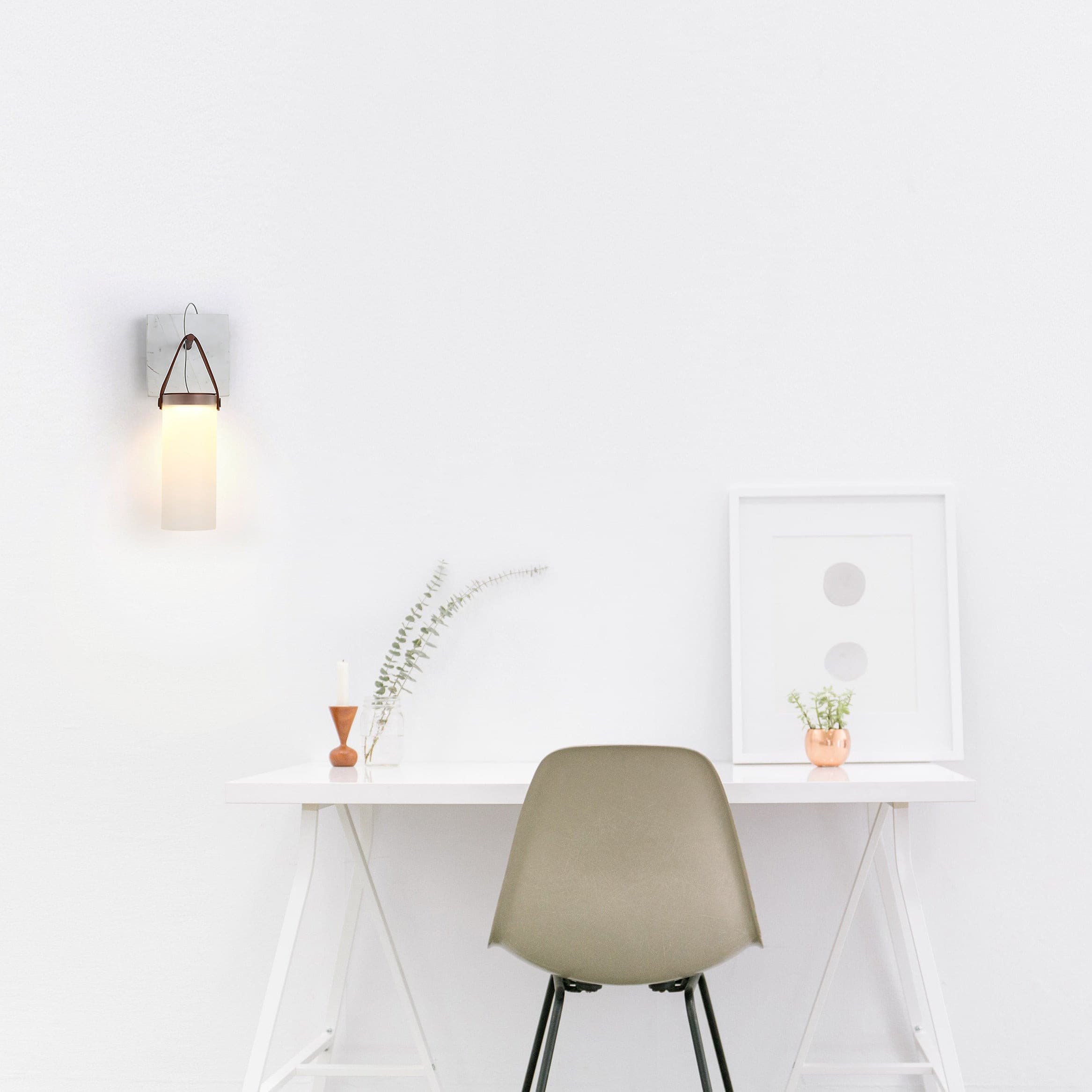 Galerie Wall Lamp Fontana Glass Leather Marble - Letslighting