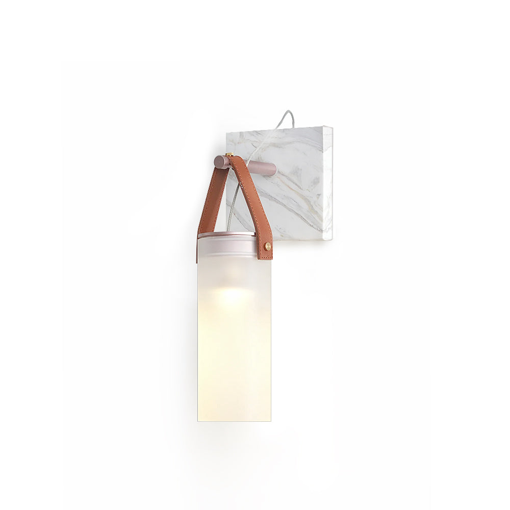 Galerie Wall Lamp Fontana Glass Leather Marble - Letslighting