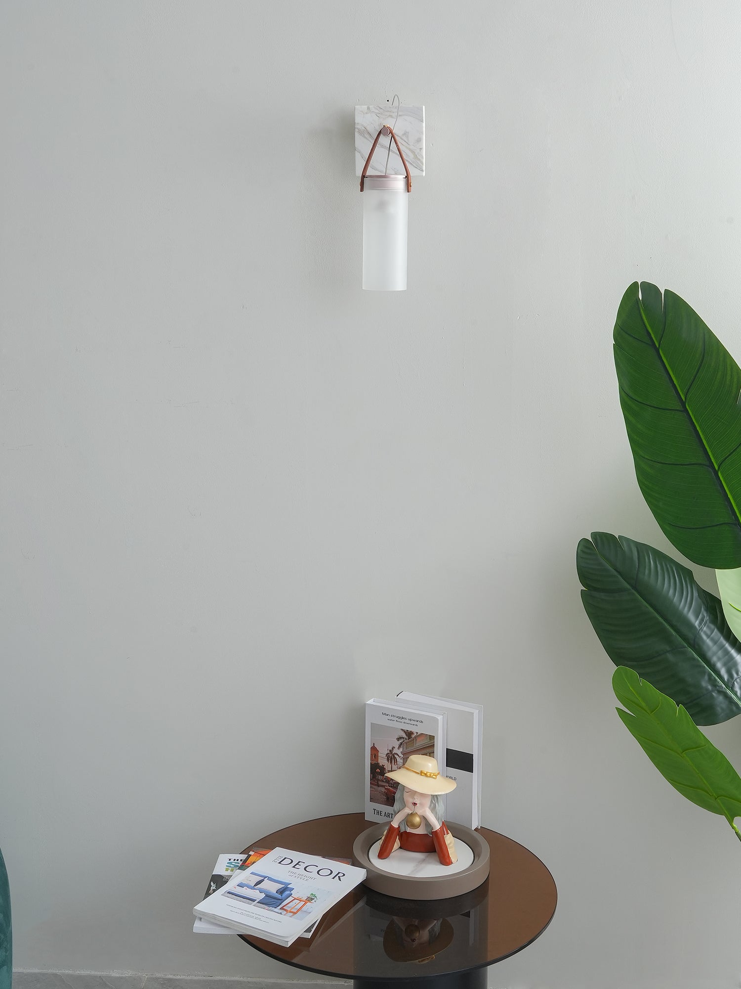 Galerie Wall Lamp Fontana Glass Leather Marble - Letslighting