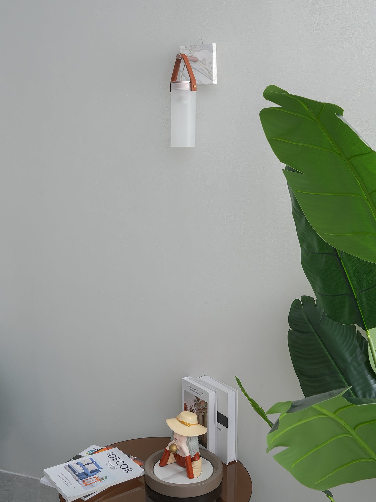 Galerie Wall Lamp Fontana Glass Leather Marble - Letslighting