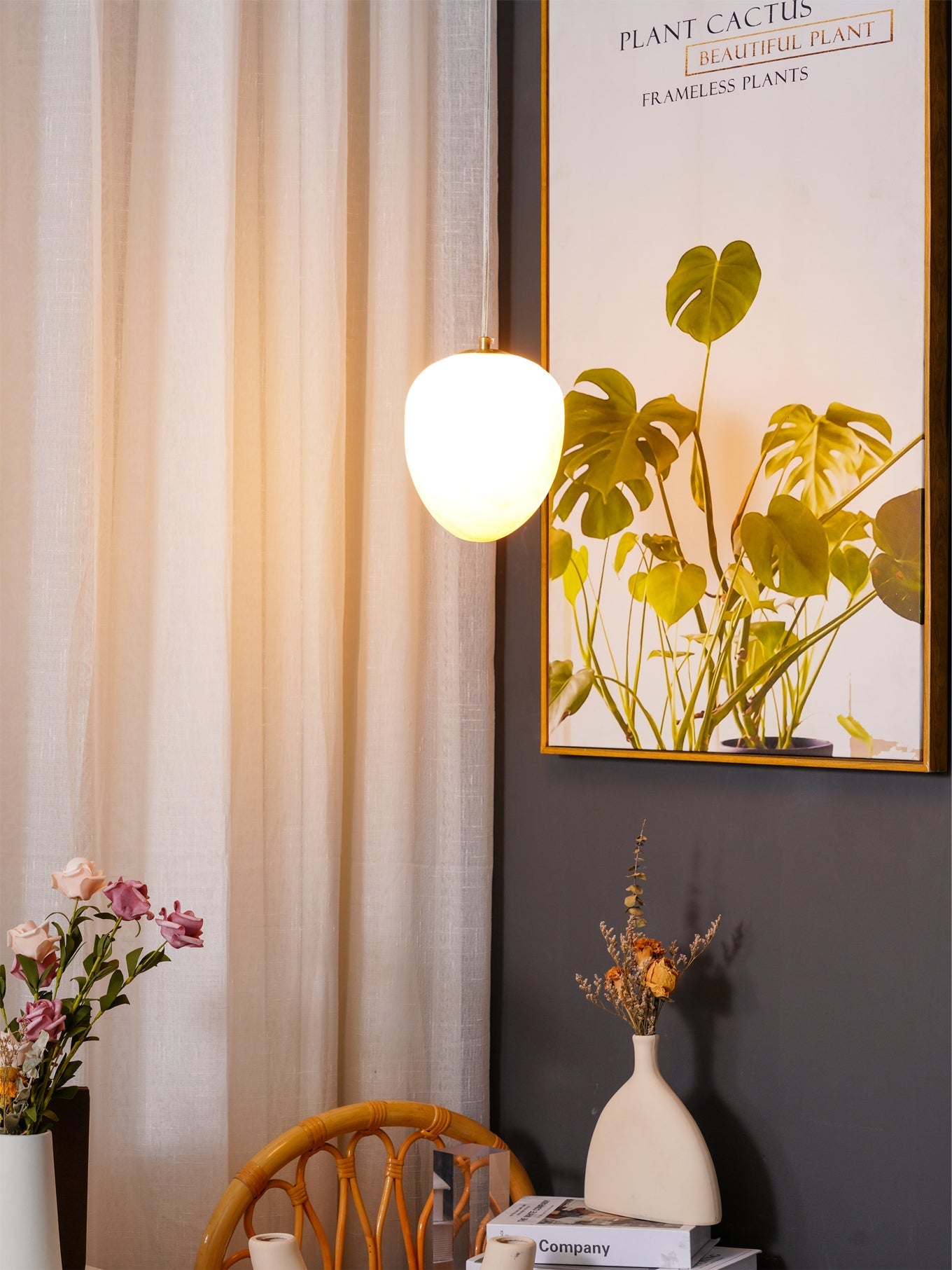 Goose Pendant Lamp Alabaster Brass Sophistication - Letslighting