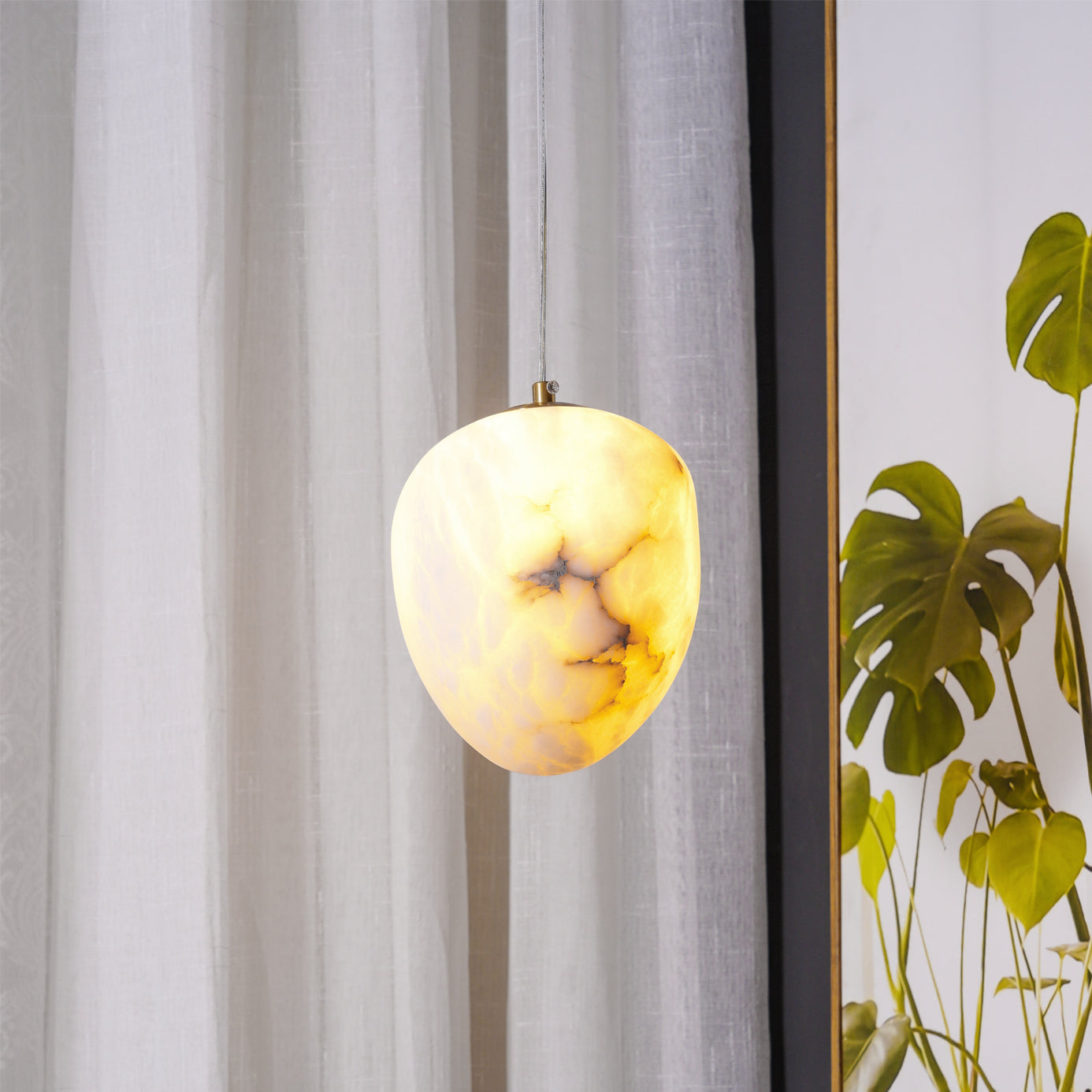 Goose Pendant Lamp Alabaster Brass Sophistication - Letslighting