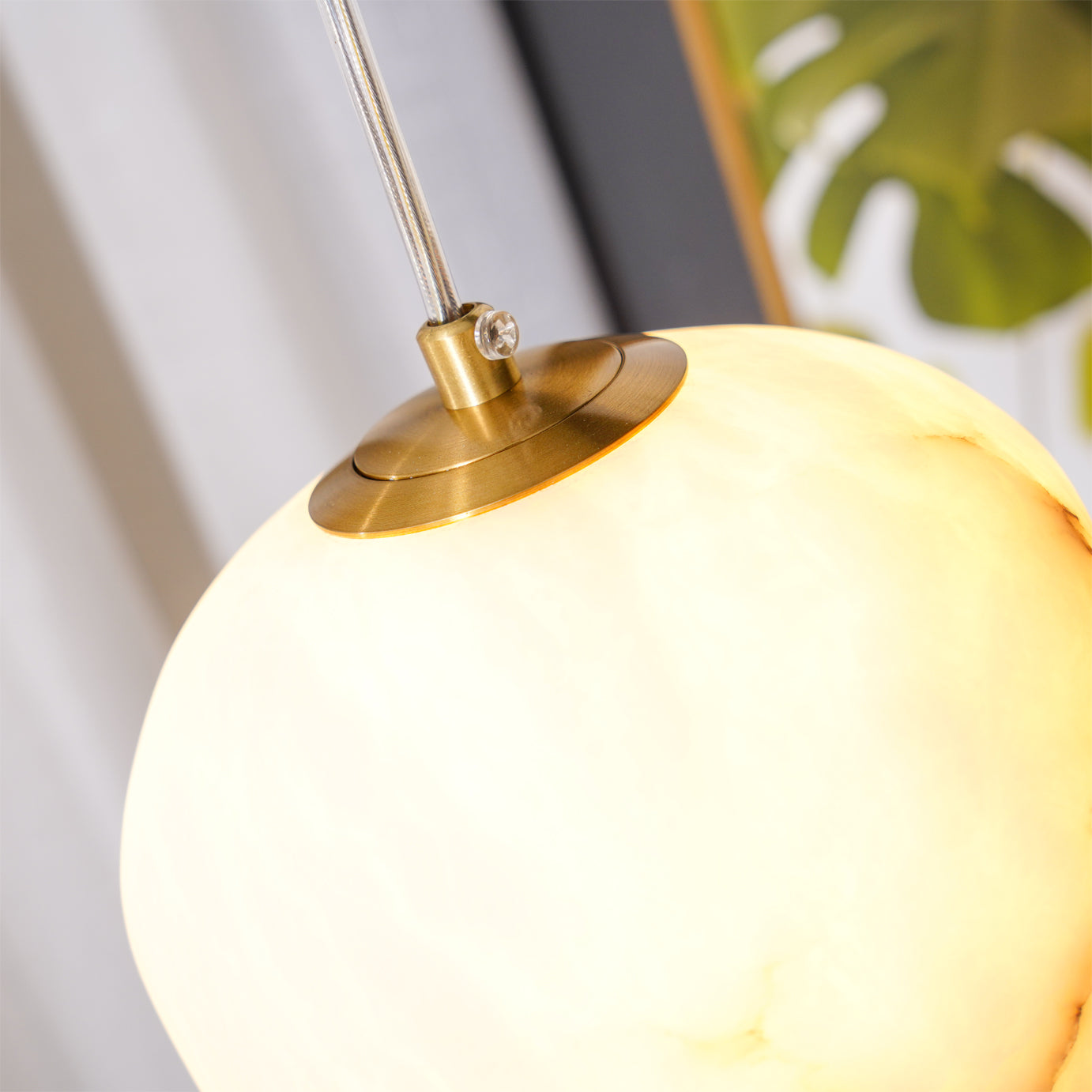 Goose Pendant Lamp Alabaster Brass Sophistication - Letslighting