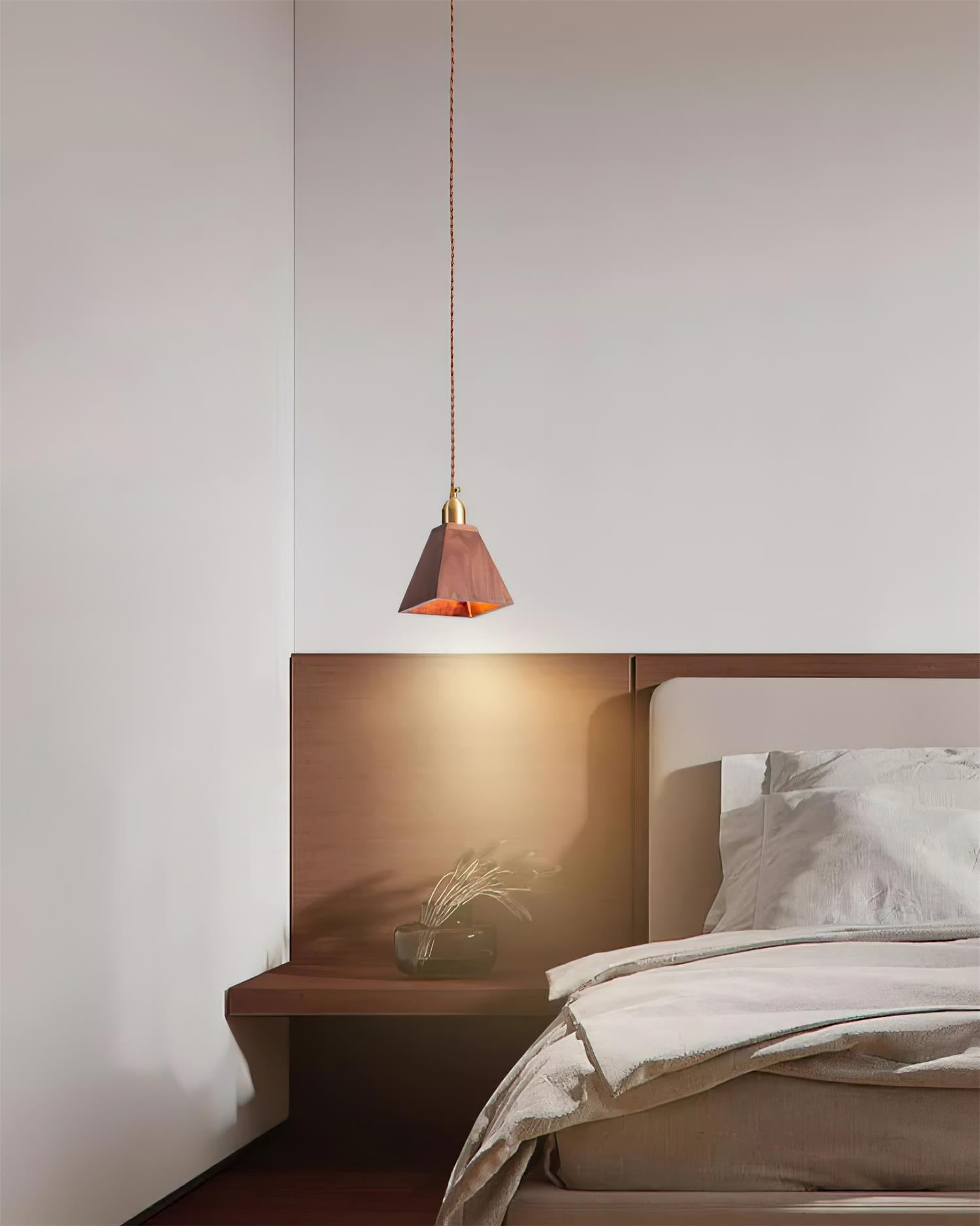 Wood Pendant Lamp Assorted Shapes in Solid Wood and Brass - Letslighting