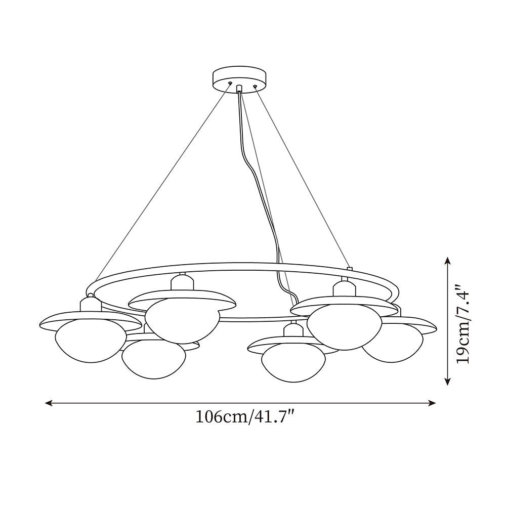 Gama Chandelier Copper Wood Round Vintage - Letslighting
