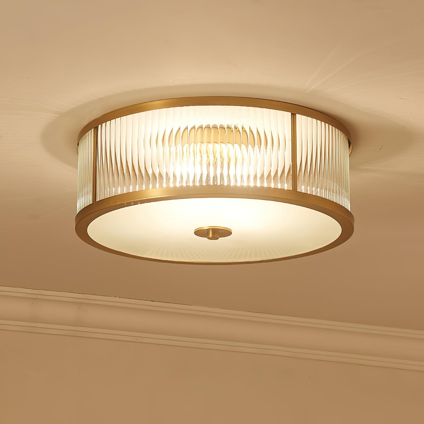 Avvynila Modern Minimalist Brass Glass CeIling Lamp - Letslighting