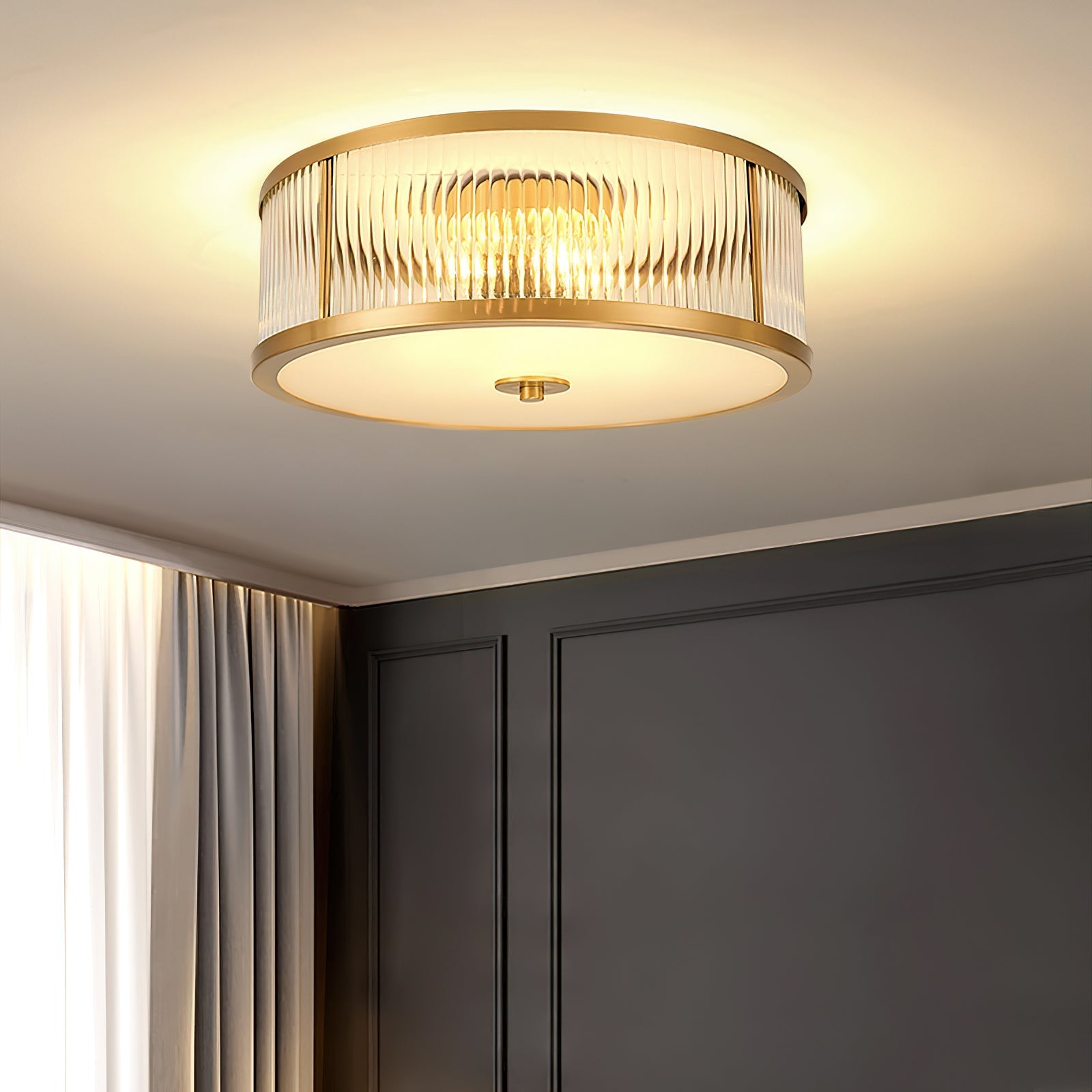 Avvynila Modern Minimalist Brass Glass CeIling Lamp - Letslighting