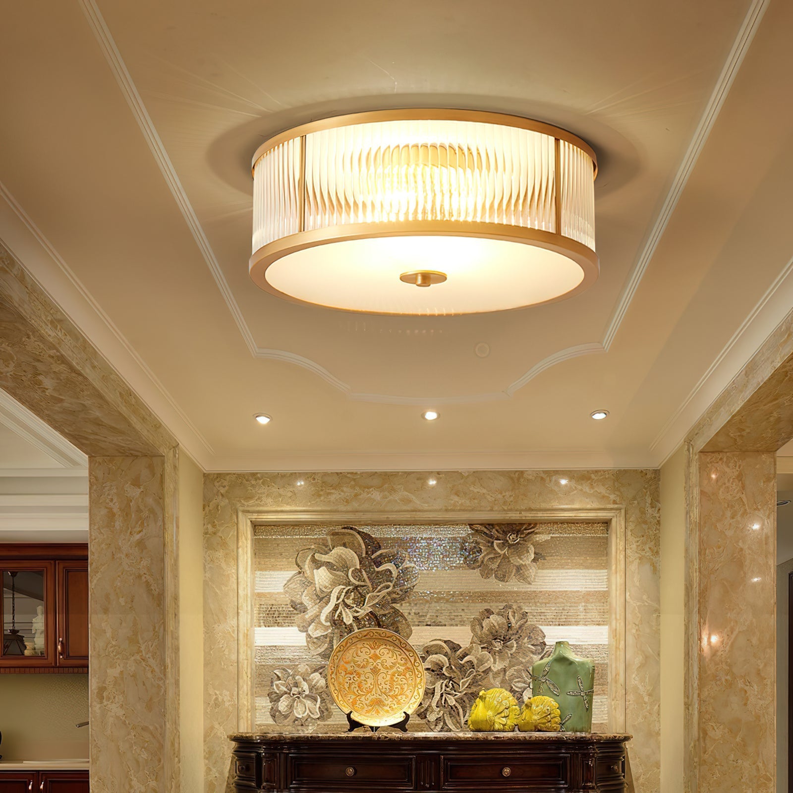 Avvynila Modern Minimalist Brass Glass CeIling Lamp - Letslighting