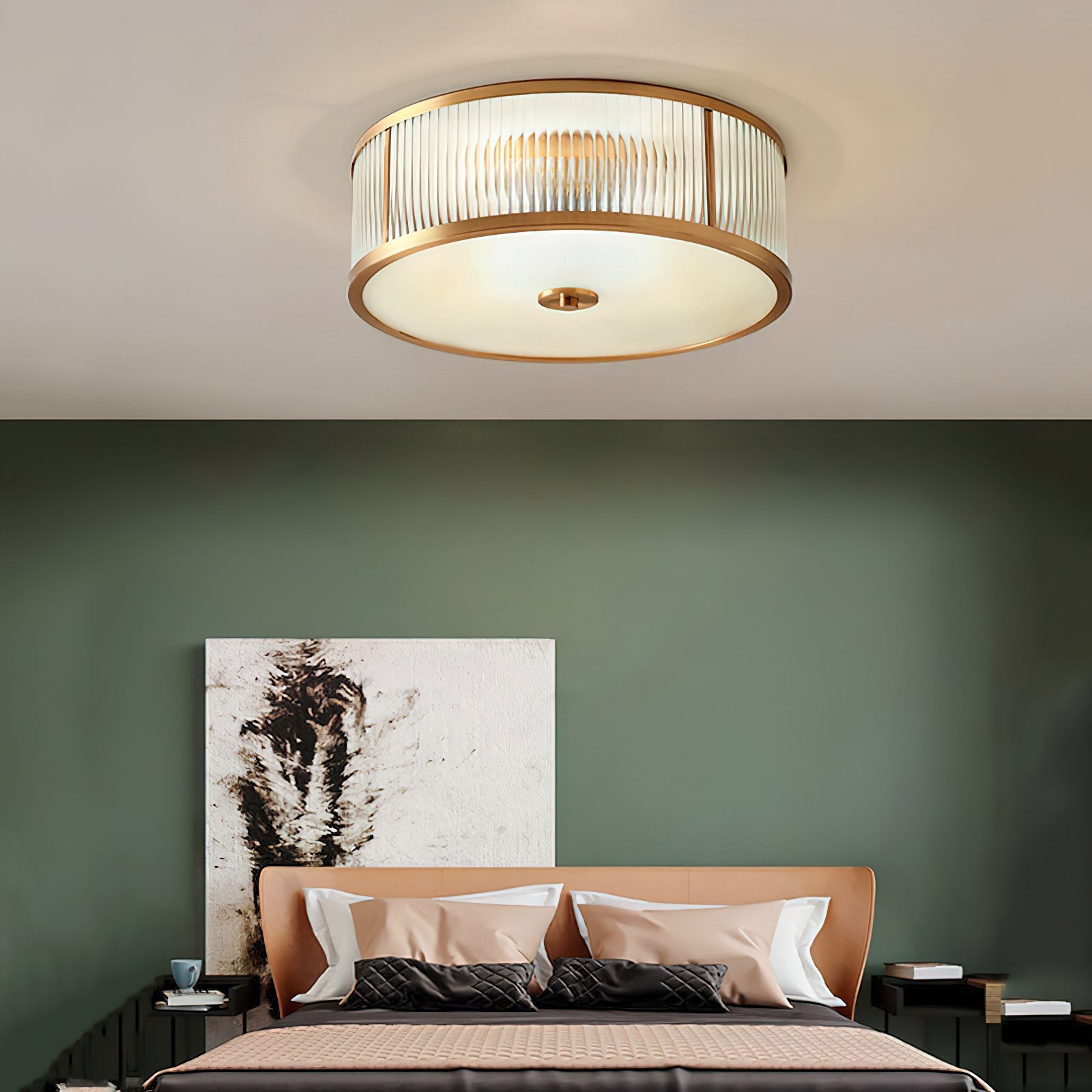 Avvynila Modern Minimalist Brass Glass CeIling Lamp - Letslighting