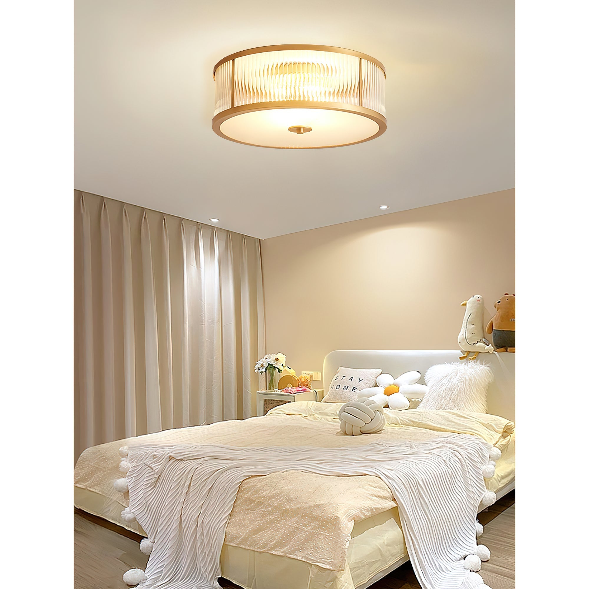 Avvynila Modern Minimalist Brass Glass CeIling Lamp - Letslighting