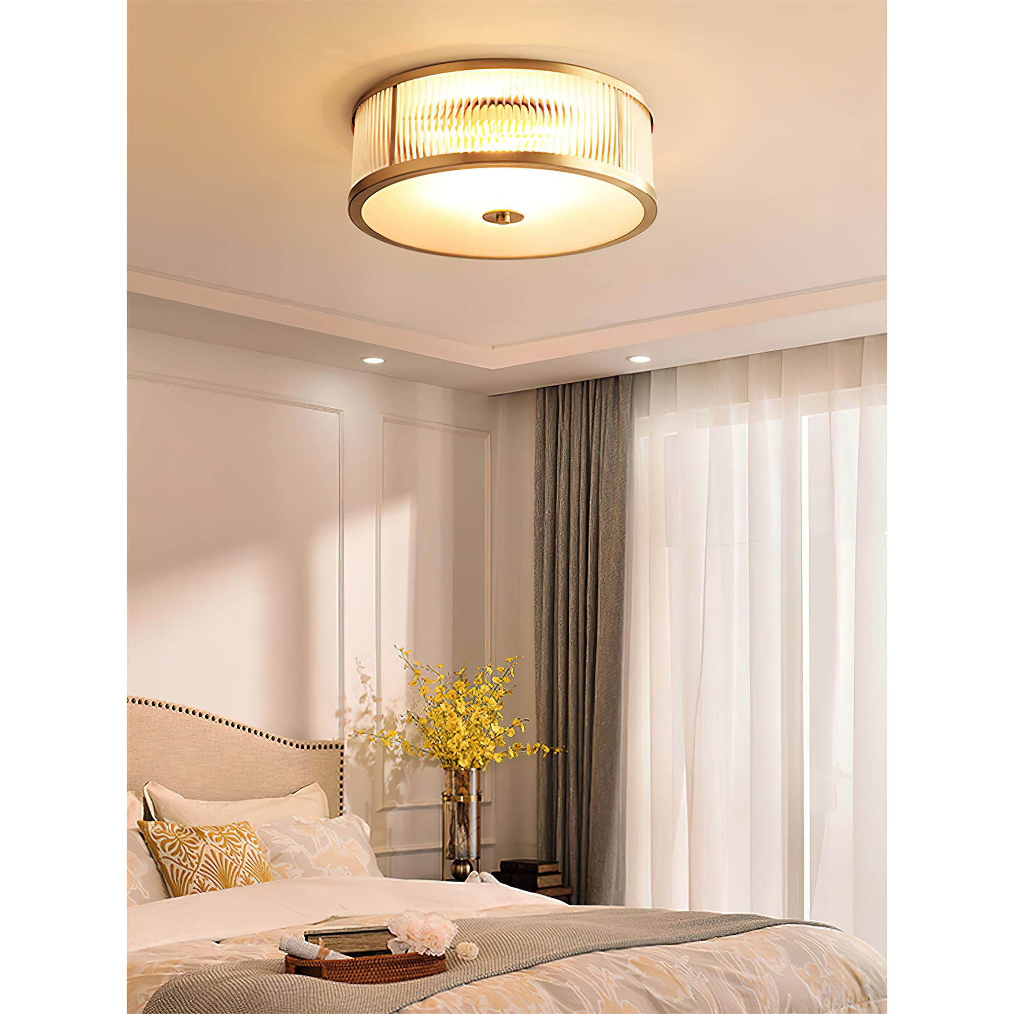 Avvynila Modern Minimalist Brass Glass CeIling Lamp - Letslighting