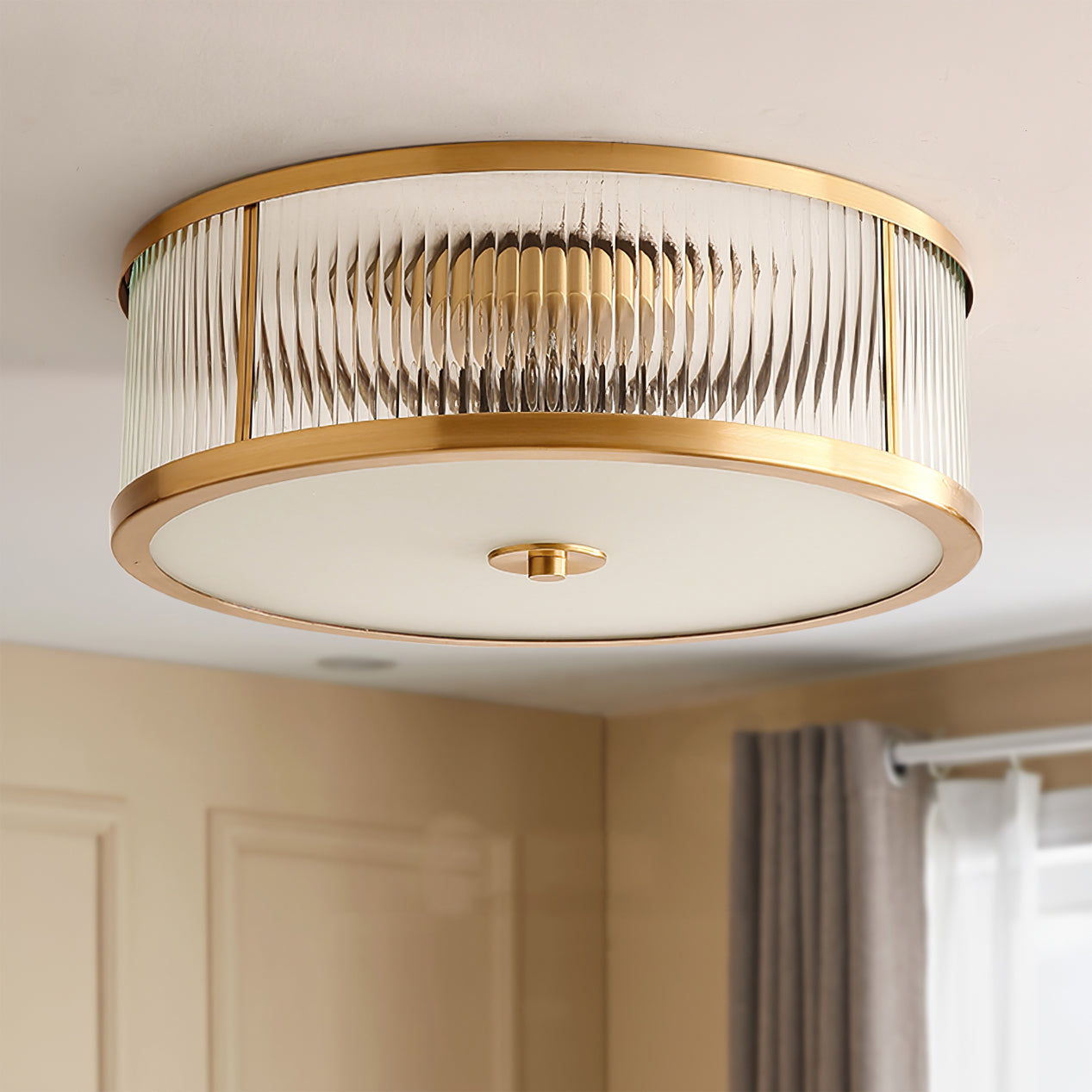 Avvynila Modern Minimalist Brass Glass CeIling Lamp - Letslighting