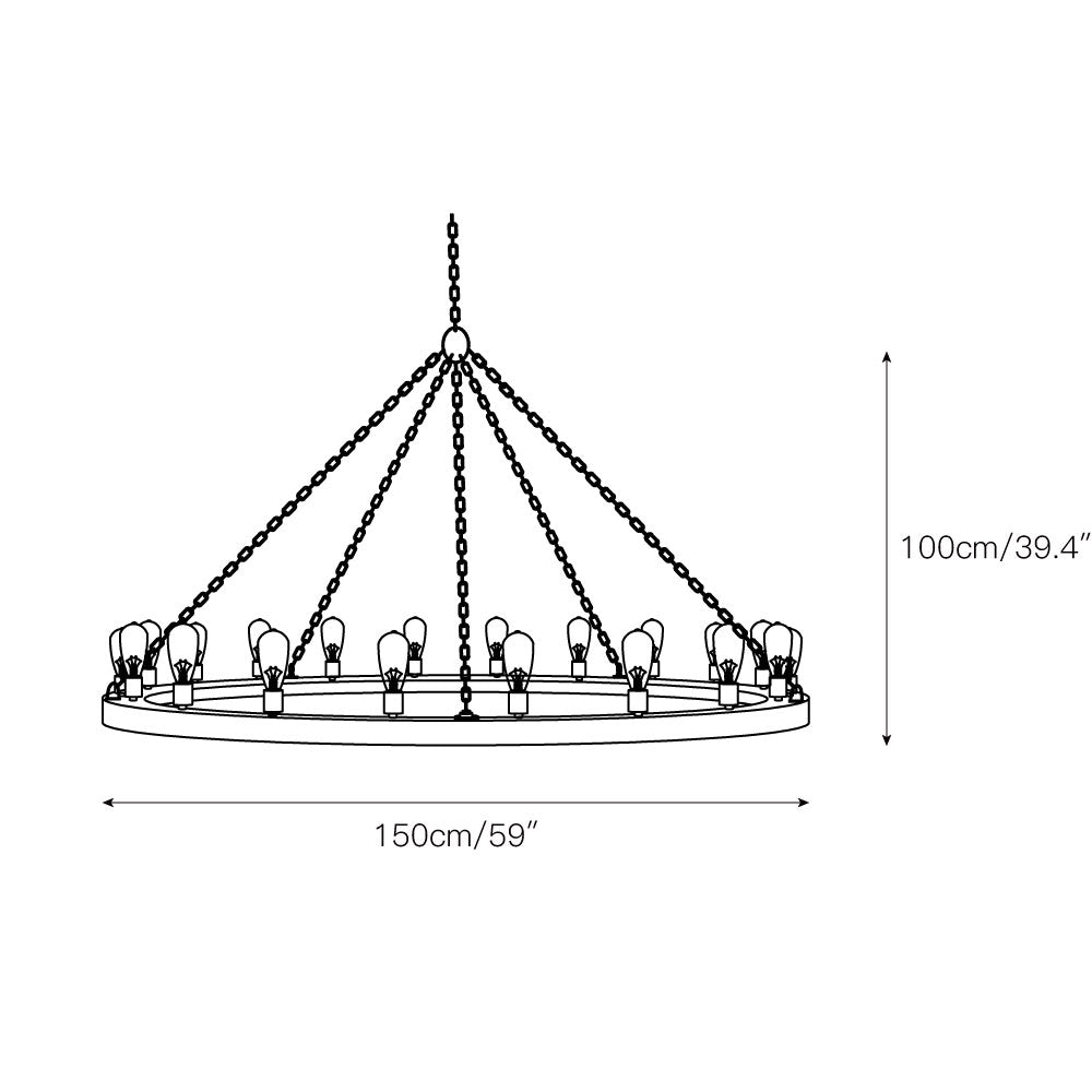 Armirila Vintage Industrial Wood Chandelier - Letslighting