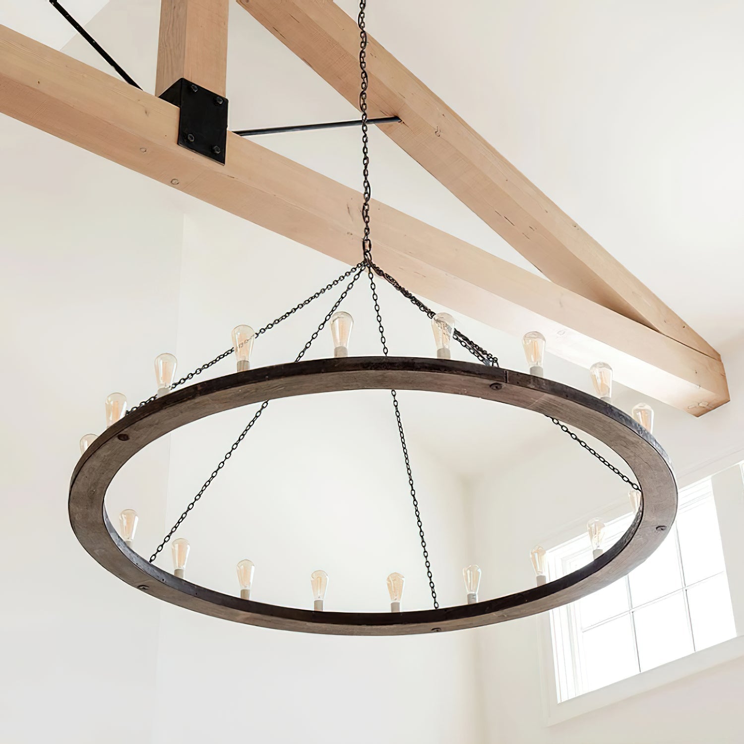 Armirila Vintage Industrial Wood Chandelier - Letslighting