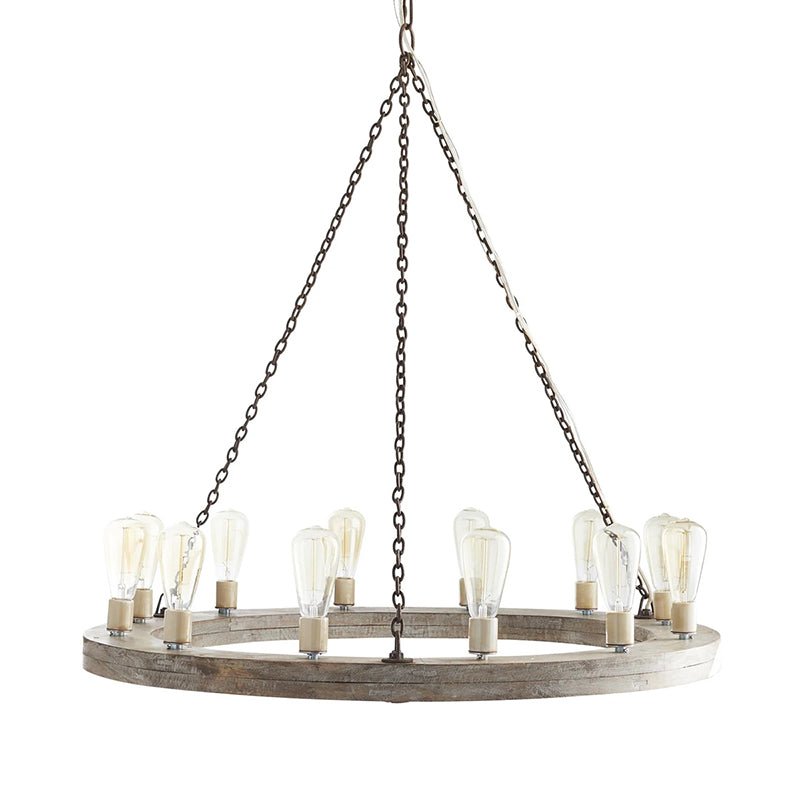 Armirila Vintage Industrial Wood Chandelier - Letslighting