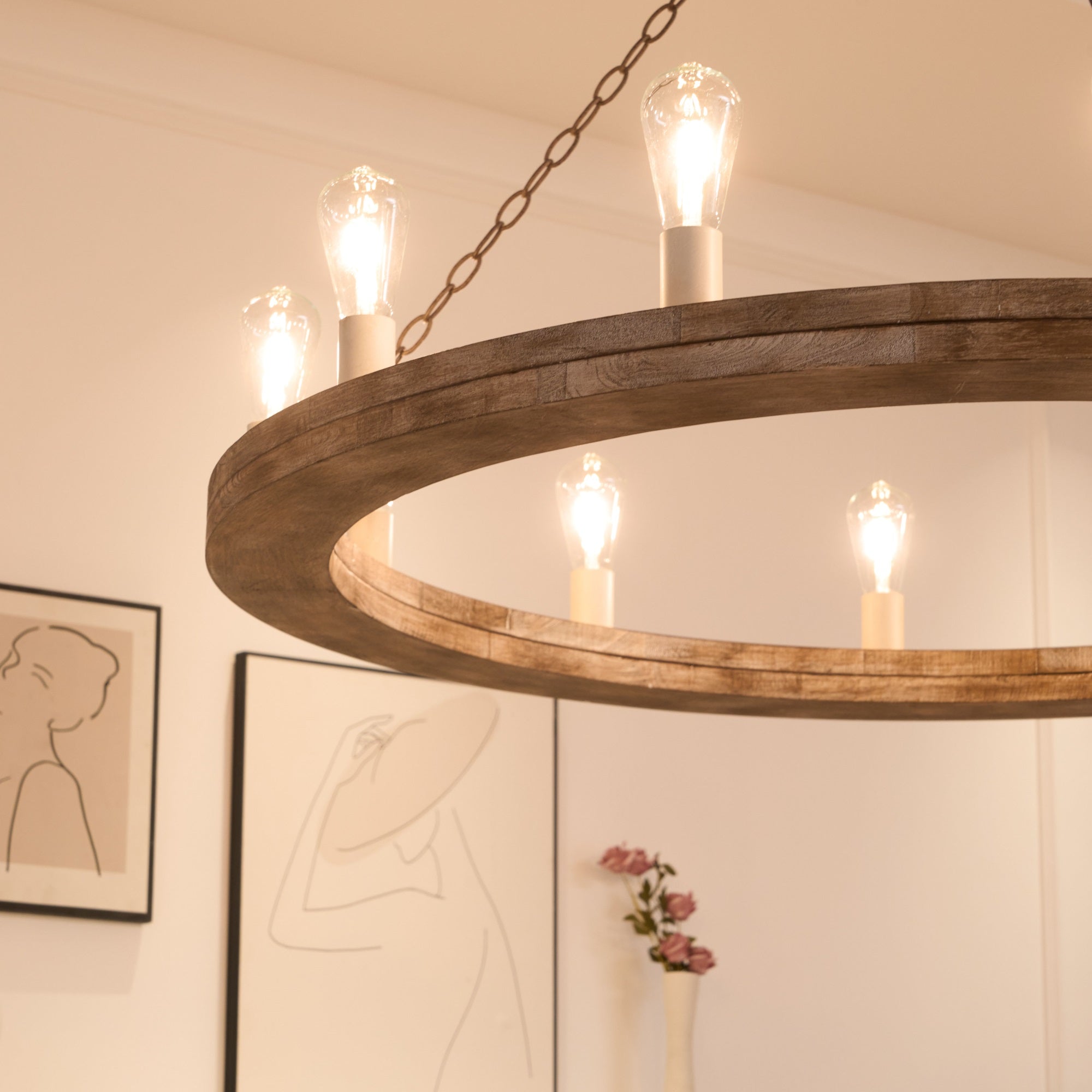 Armirila Vintage Industrial Wood Chandelier - Letslighting