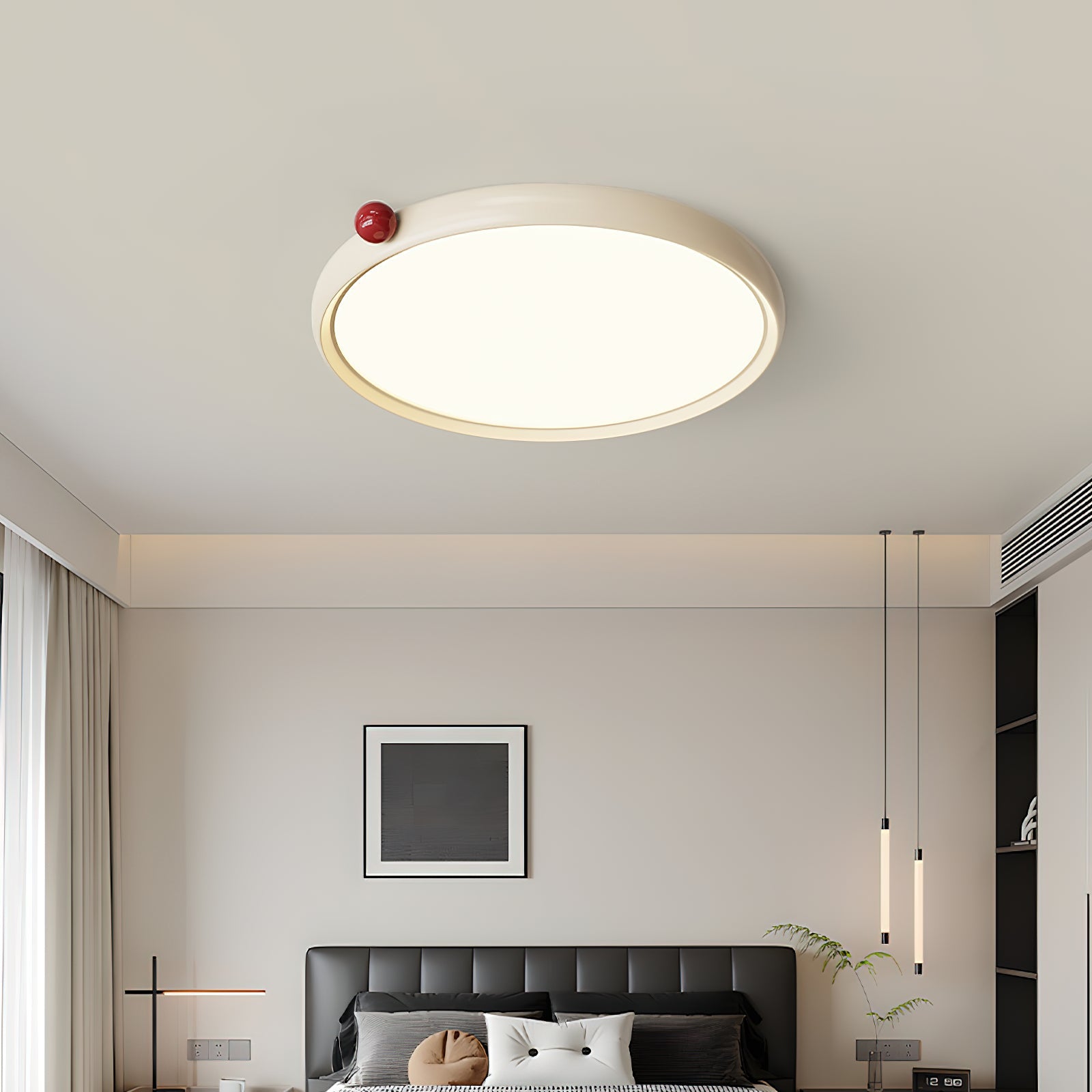 Geos Ceiling Light Wood Tone Circular LED - Letslighting