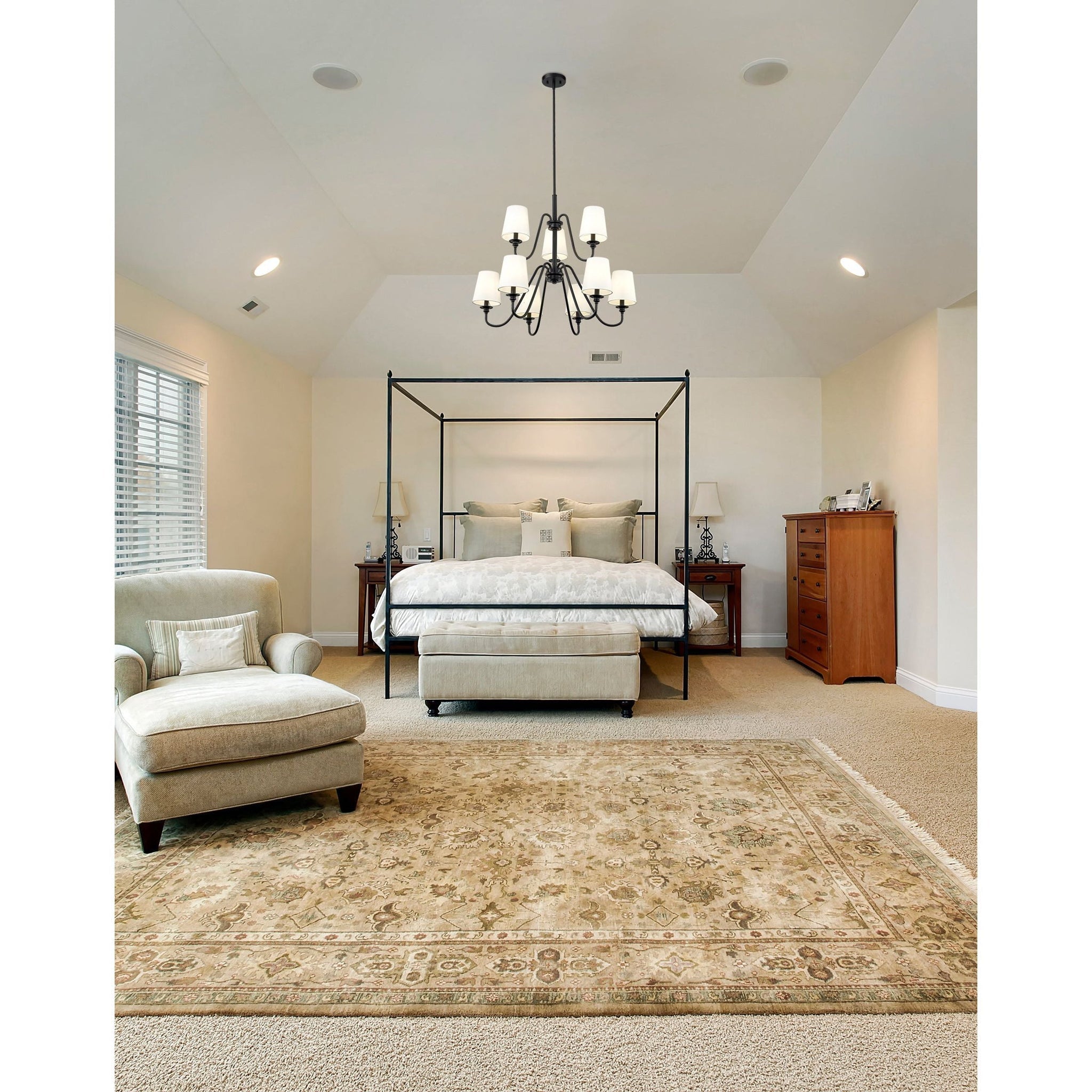 Vavenus Vintage Industrial Brass Fabric Chandelier - Letslighting