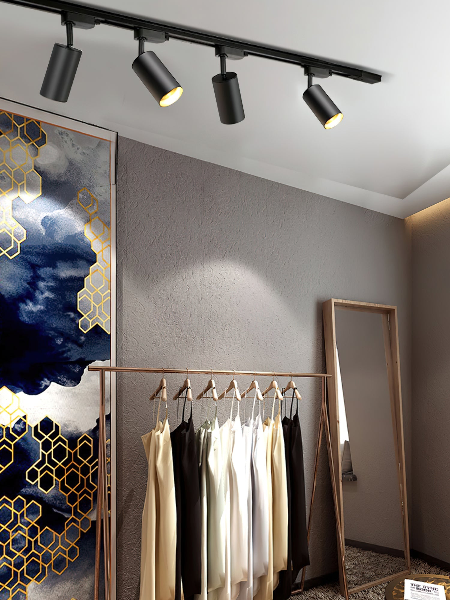 Gilded Track Light Gilded Cylindrical for Living Room - Letslighting