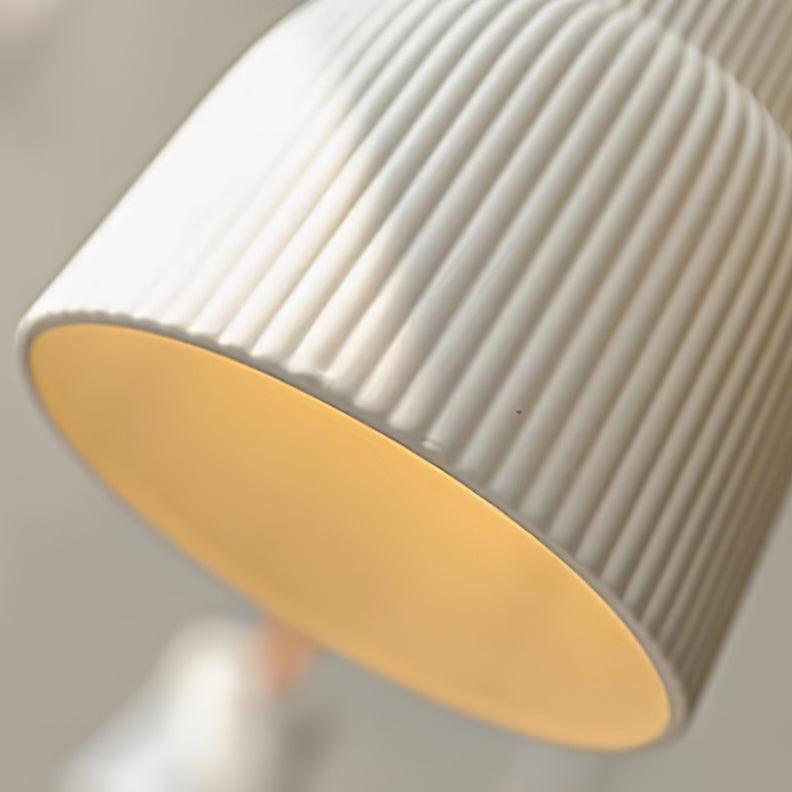 Pendant Lamp Ceramic Ribbed Shade Brass Leather Strap Modern - Letslighting