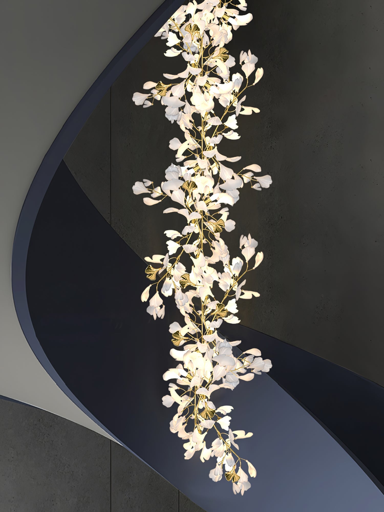 Eurzoris Gingko Metal Leaf Chandelier - Blowlighting