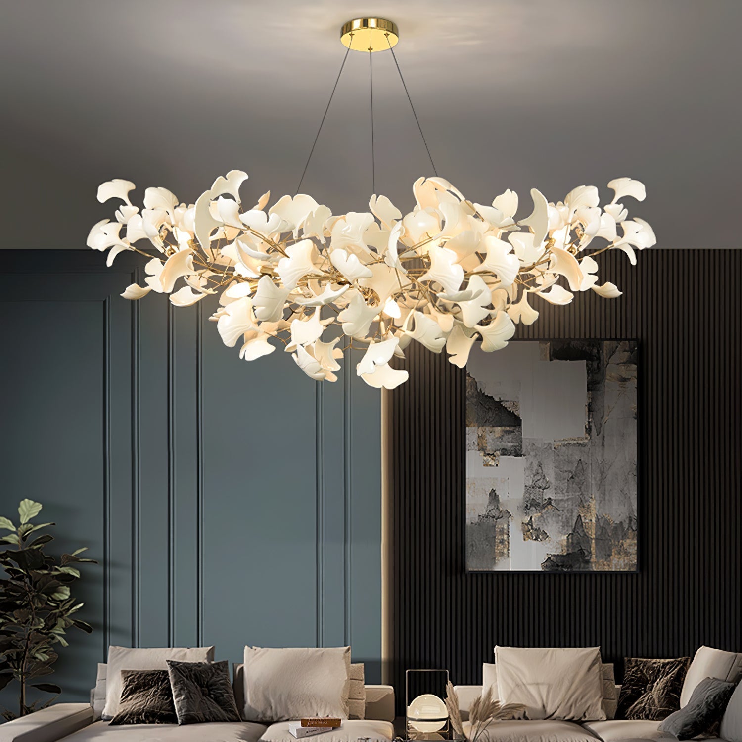Olivia Luxury Chandelier Ceramics Living Room U Arc Shape - Letslighting
