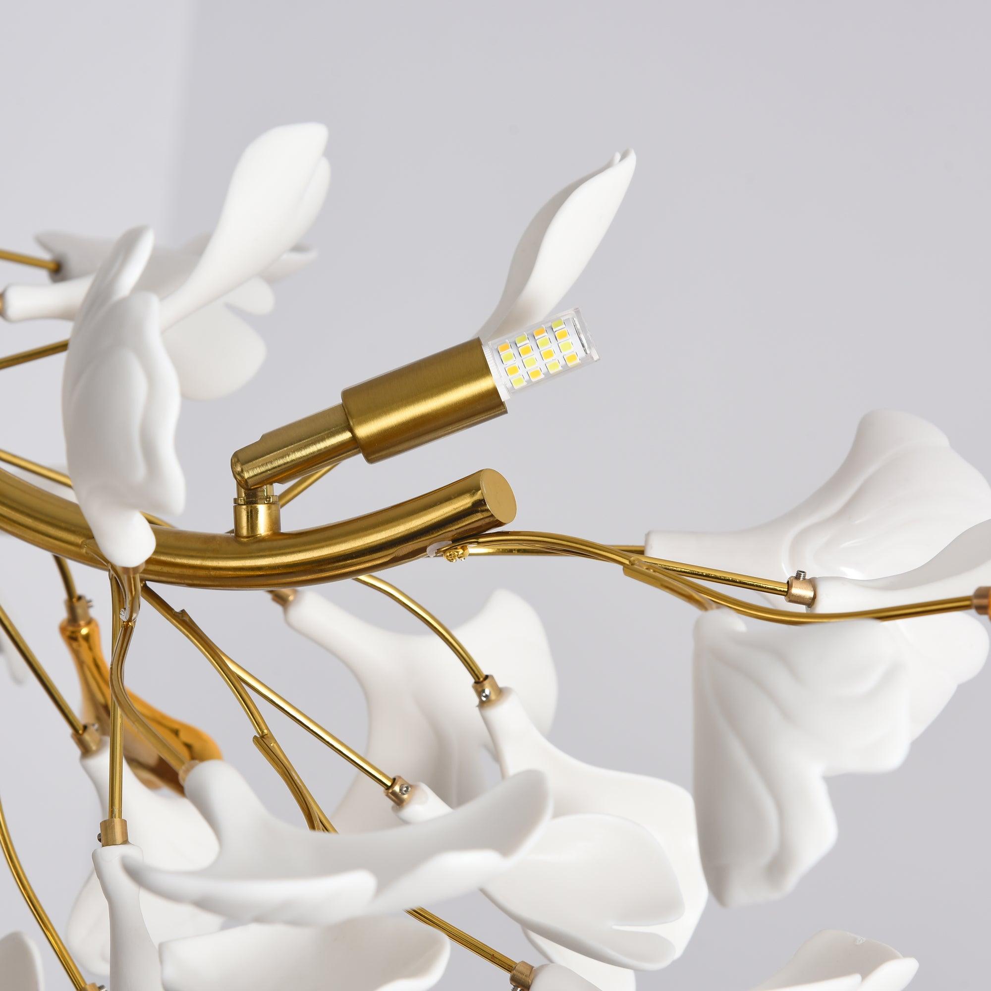Olivia Ceramic Gingko Linear Chandelier - Letslighting