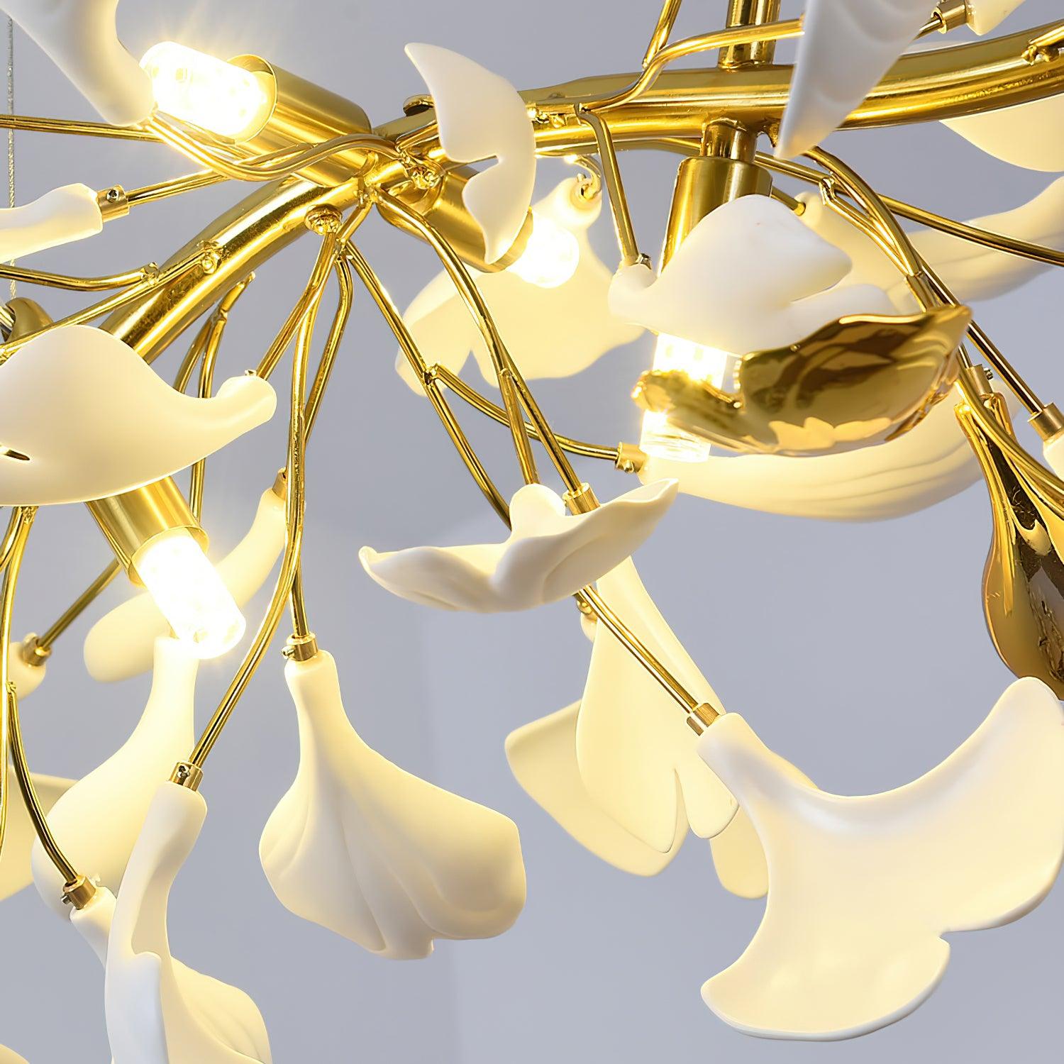 Olivia Ceramic Gingko Linear Chandelier - Letslighting