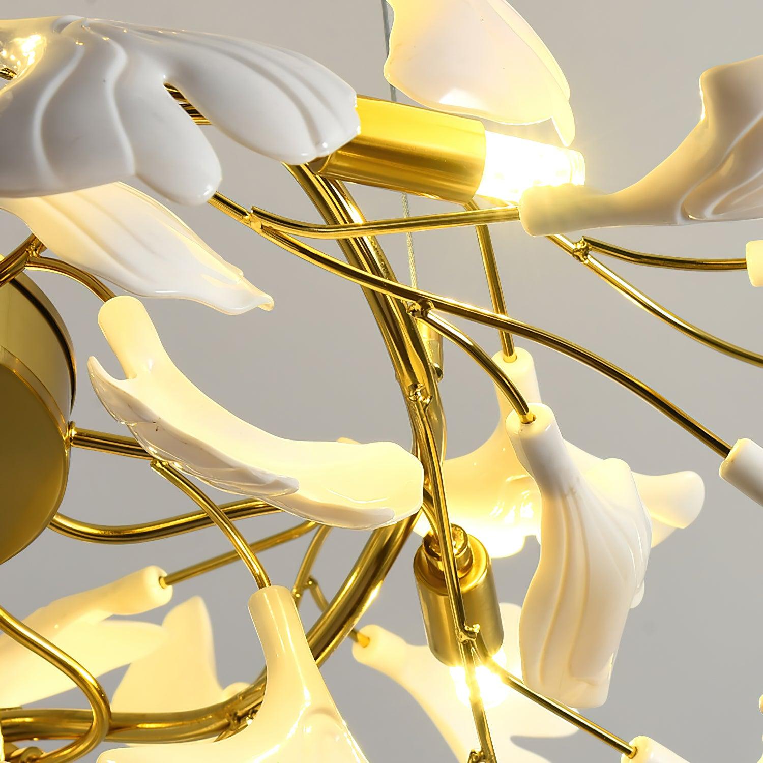 Olivia Ceramic Gingko Linear Chandelier - Letslighting