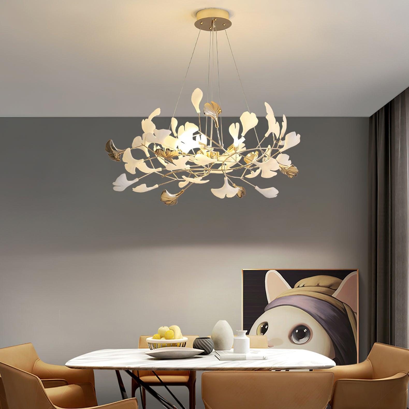 Olivia Ceramic Gingko Chandelier 3 Styles - Letslighting