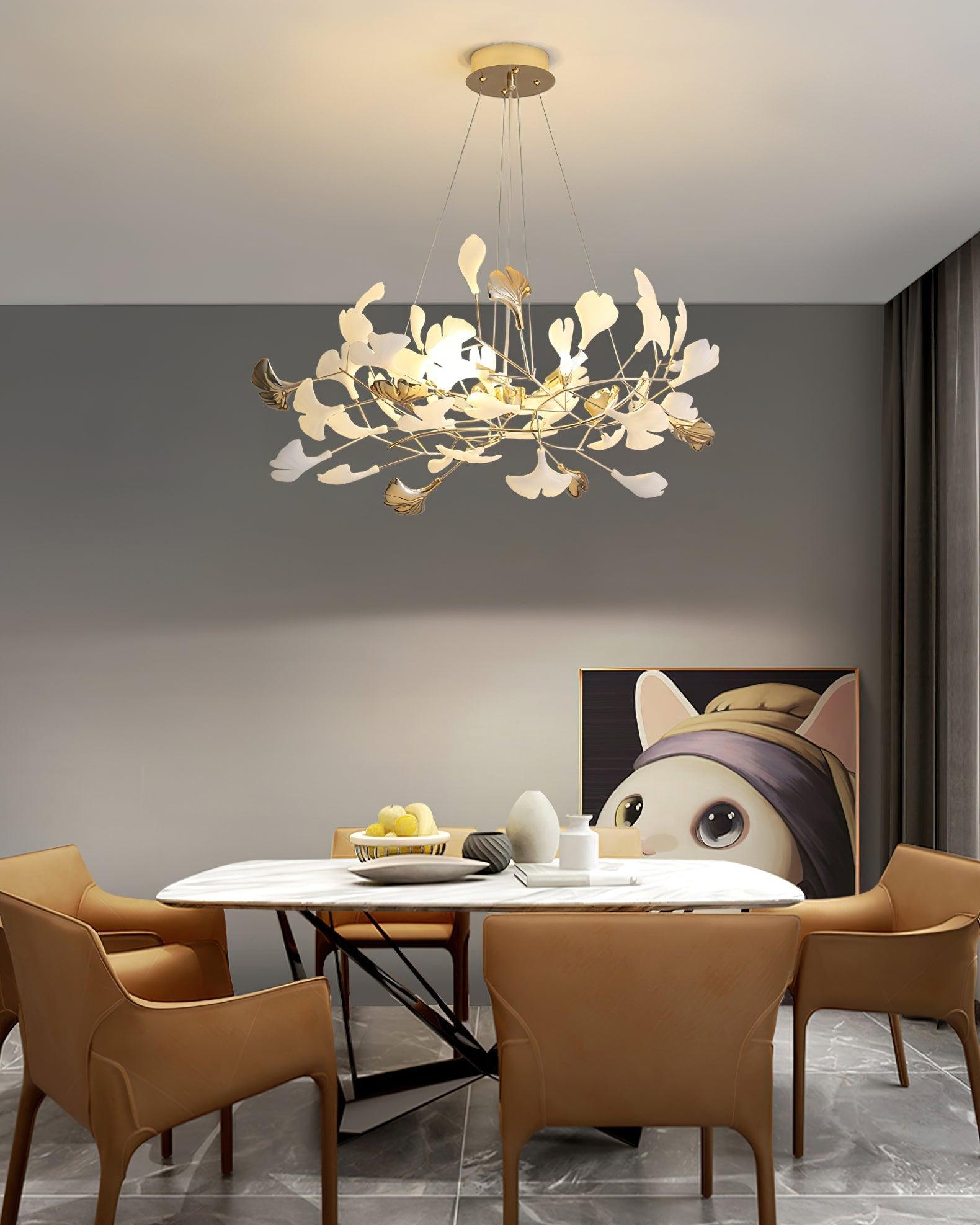 Olivia Ceramic Gingko Chandelier 3 Styles - Letslighting