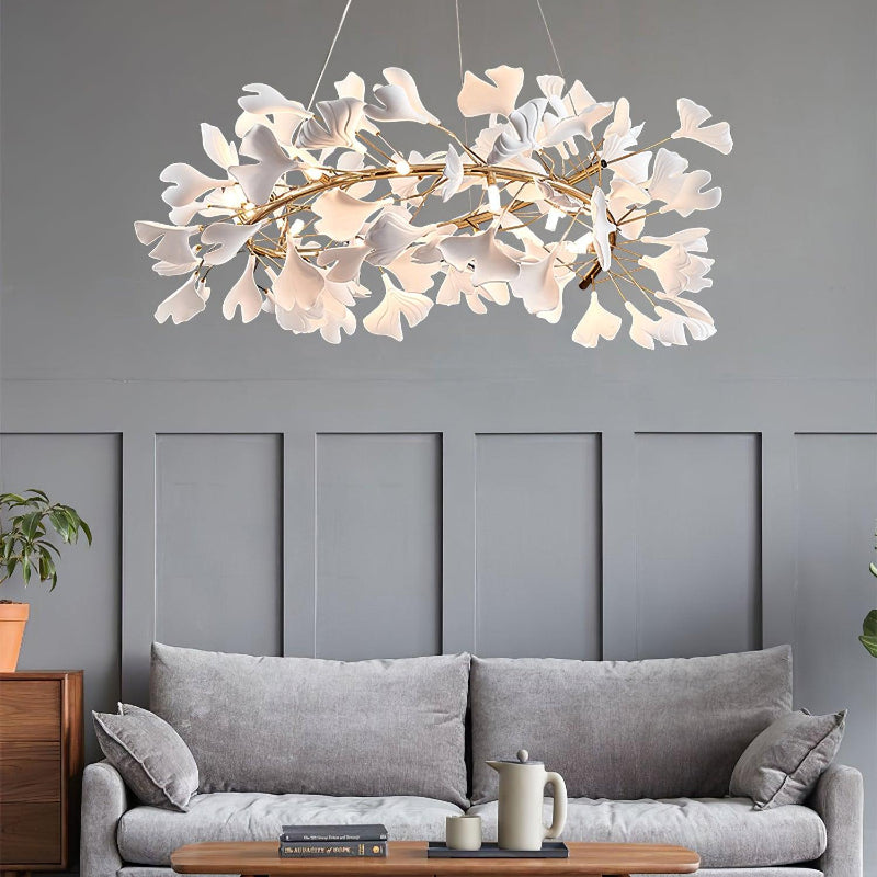 Olivia GinkLuxe Modern Golden LED Chandelier, & Ceramic - Letslighting