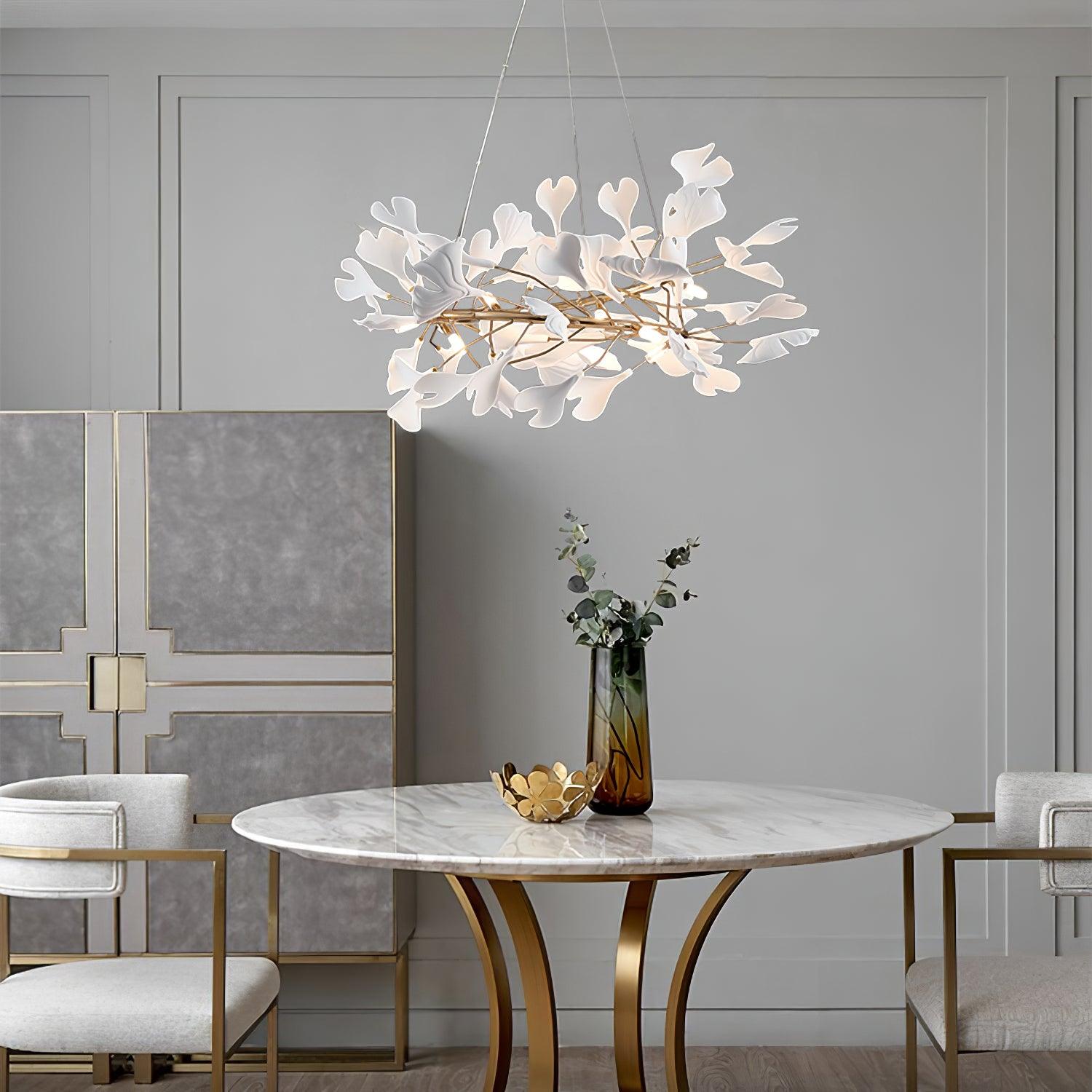 Olivia GinkLuxe Modern Golden LED Chandelier, & Ceramic - Letslighting