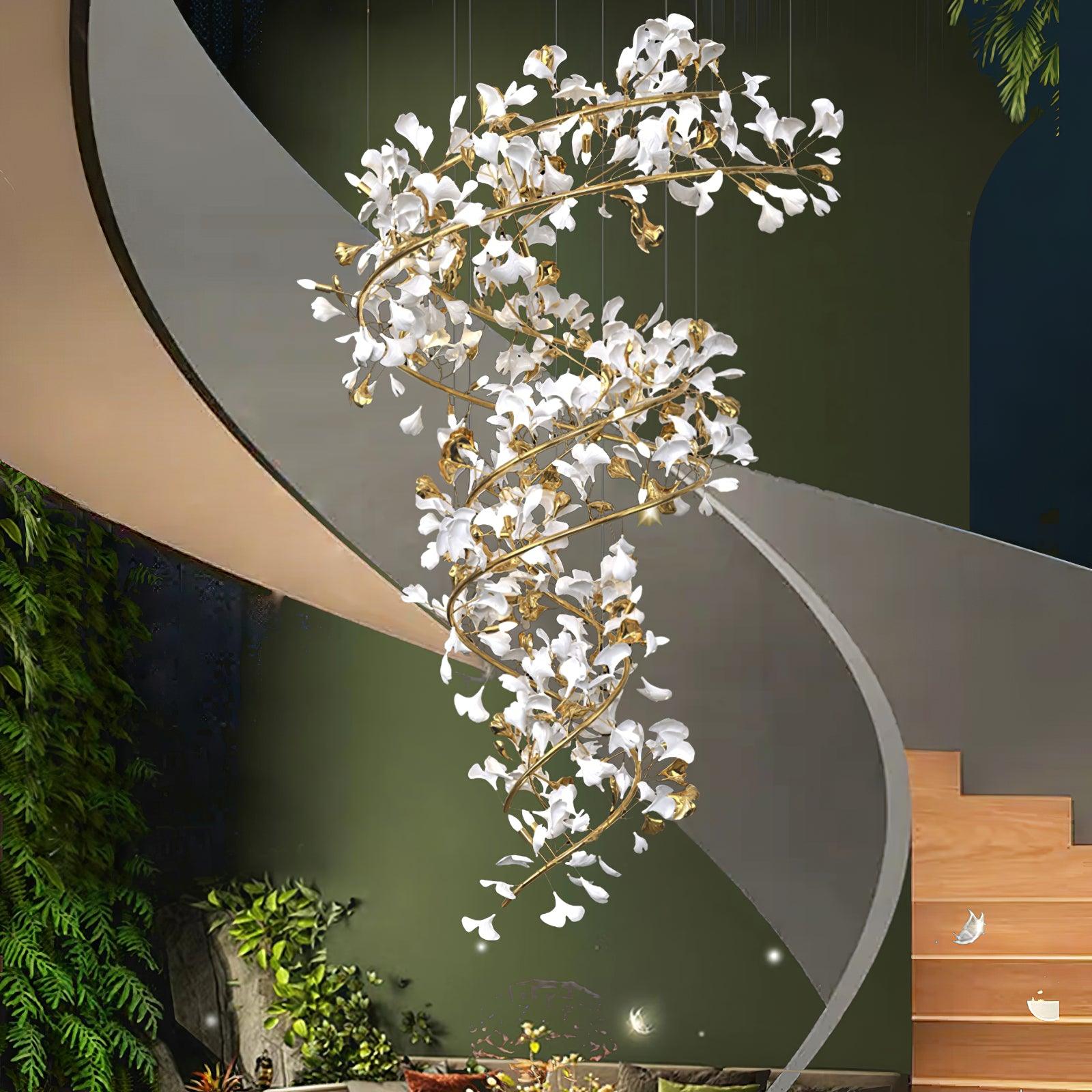 Olivia Modern Staircase Chandelier Metal & Ceramic