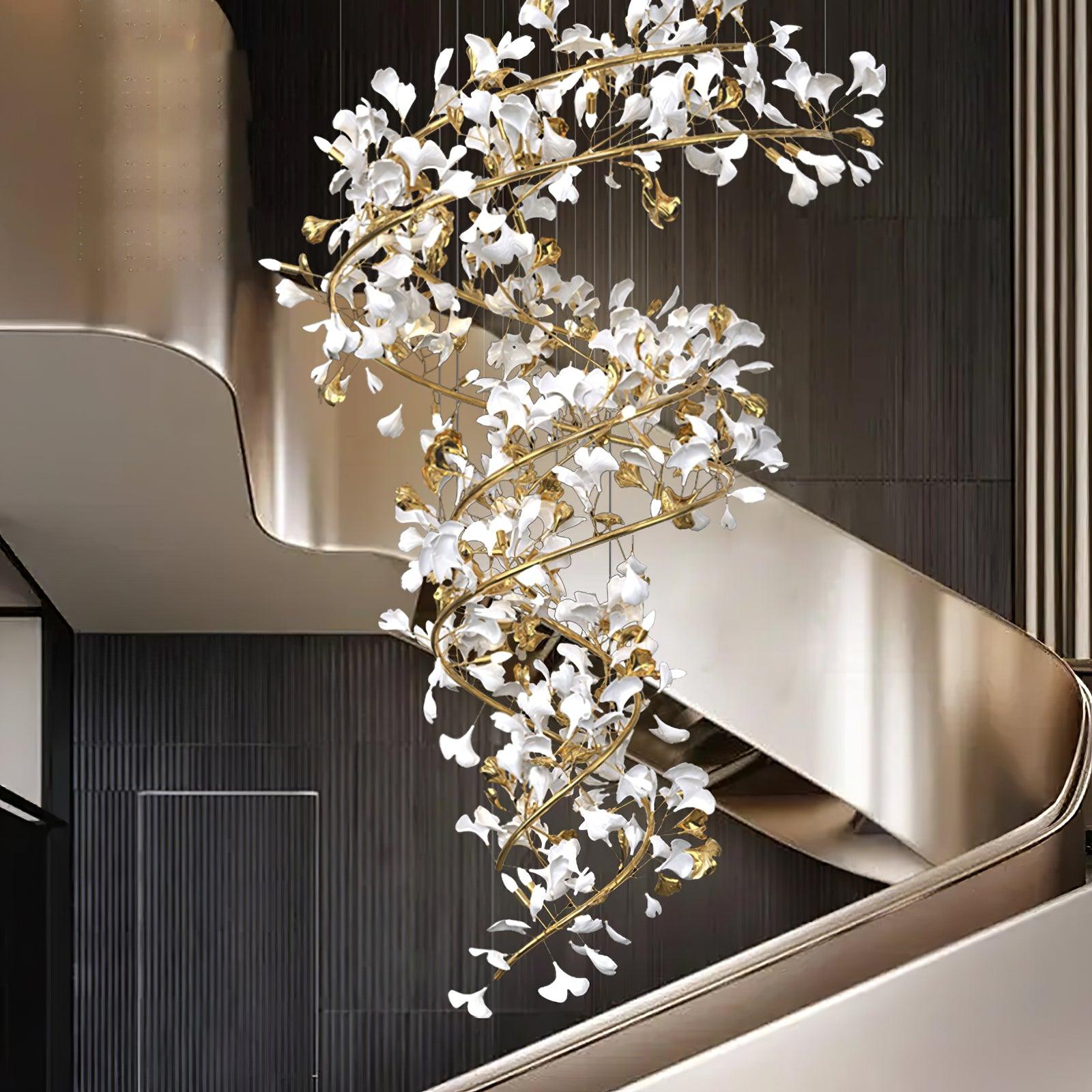 Olivia Modern Staircase Chandelier Metal & Ceramic