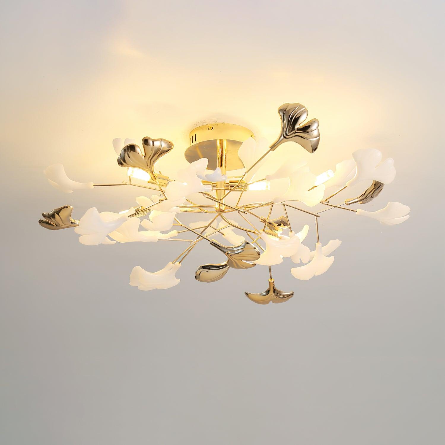 Artheel Premium Nordic Art Gingko Rotating Ceramics Ceiling Lamp - Letslighting