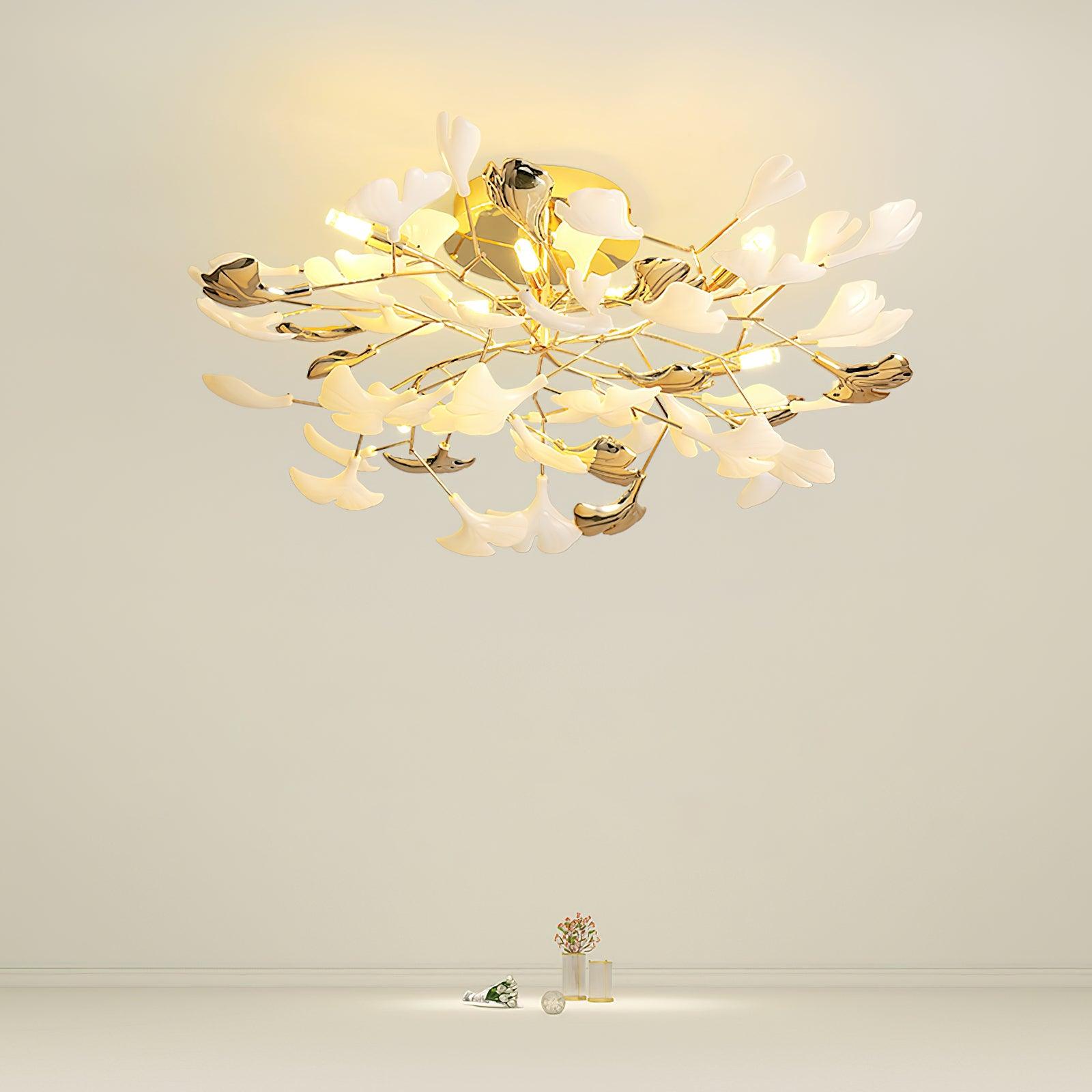 Artheel Premium Nordic Art Gingko Rotating Ceramics Ceiling Lamp - Letslighting