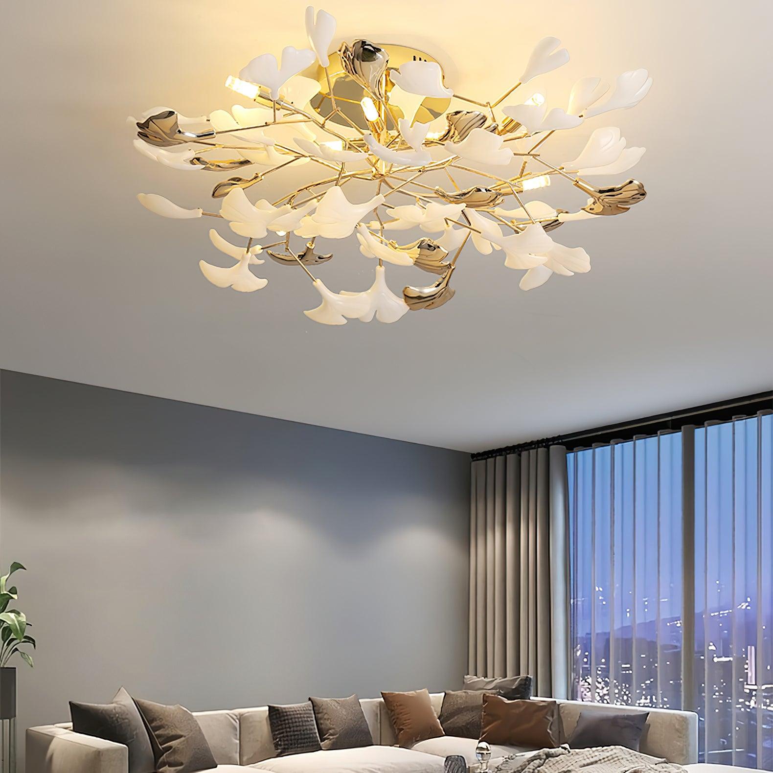 Artheel Premium Nordic Art Gingko Rotating Ceramics Ceiling Lamp - Letslighting